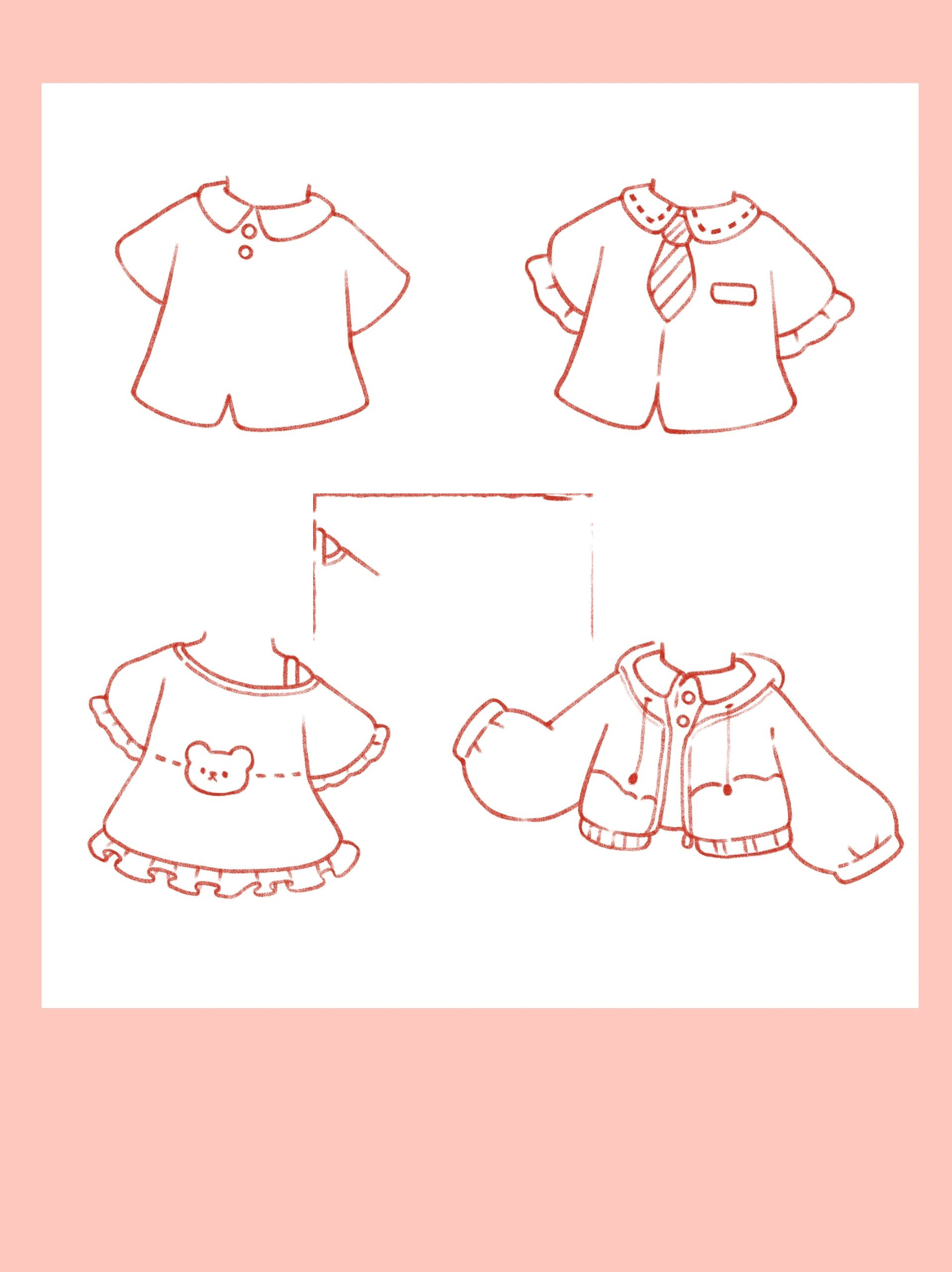 衣服素材|简单的服饰素材练习 画了一些上衣素材 喜欢的宝贝可以临摹