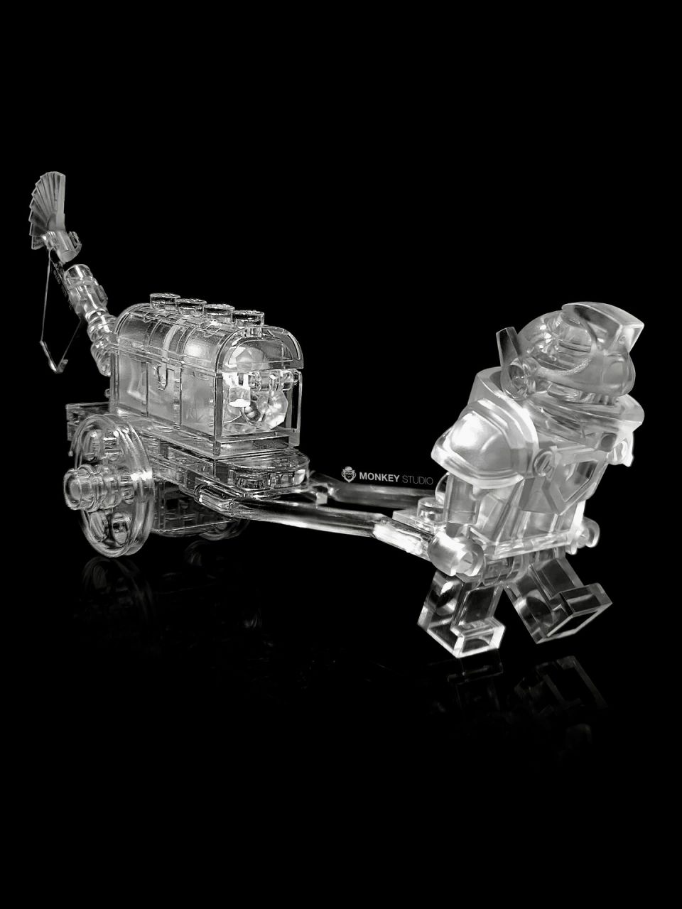 乐高 透明先生 等了一个多月,终于凑齐所有零件,还做了个纯透明的宝箱