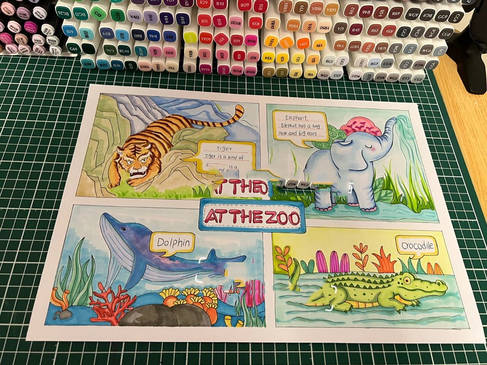 动物园主题画 动物四格漫画 儿童画 关于动物的四格漫画来啦～很喜欢