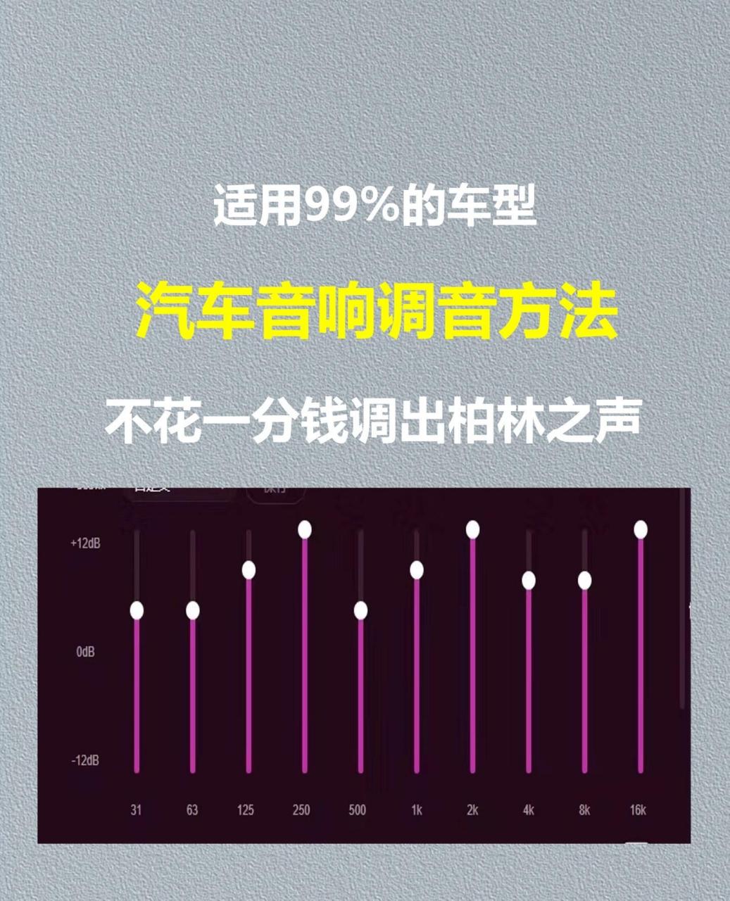 汽车均衡器调音,你真的会用吗?