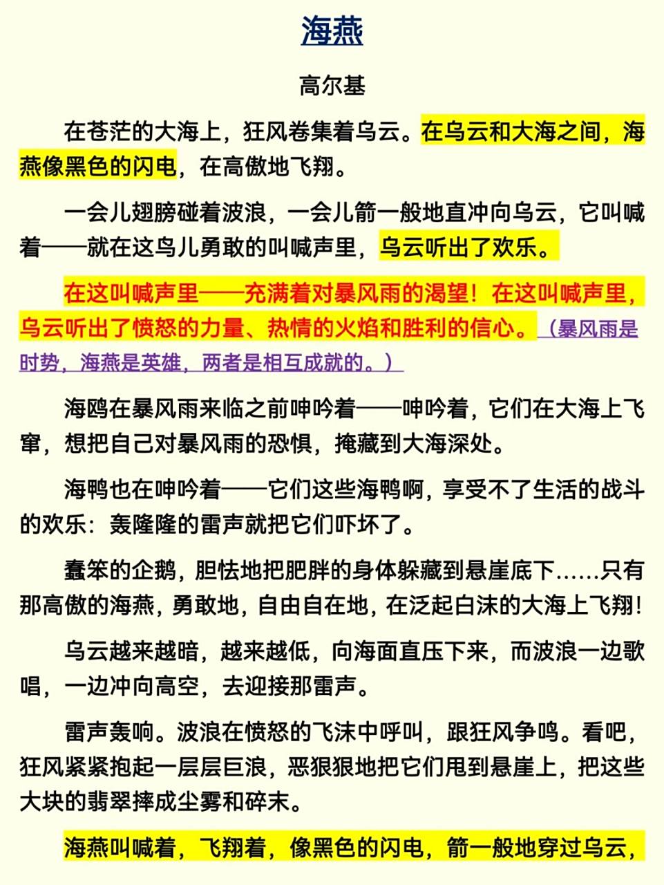 《海燕》高尔基 让暴风雨来得更猛烈些吧! #经典文学名著# #高尔基