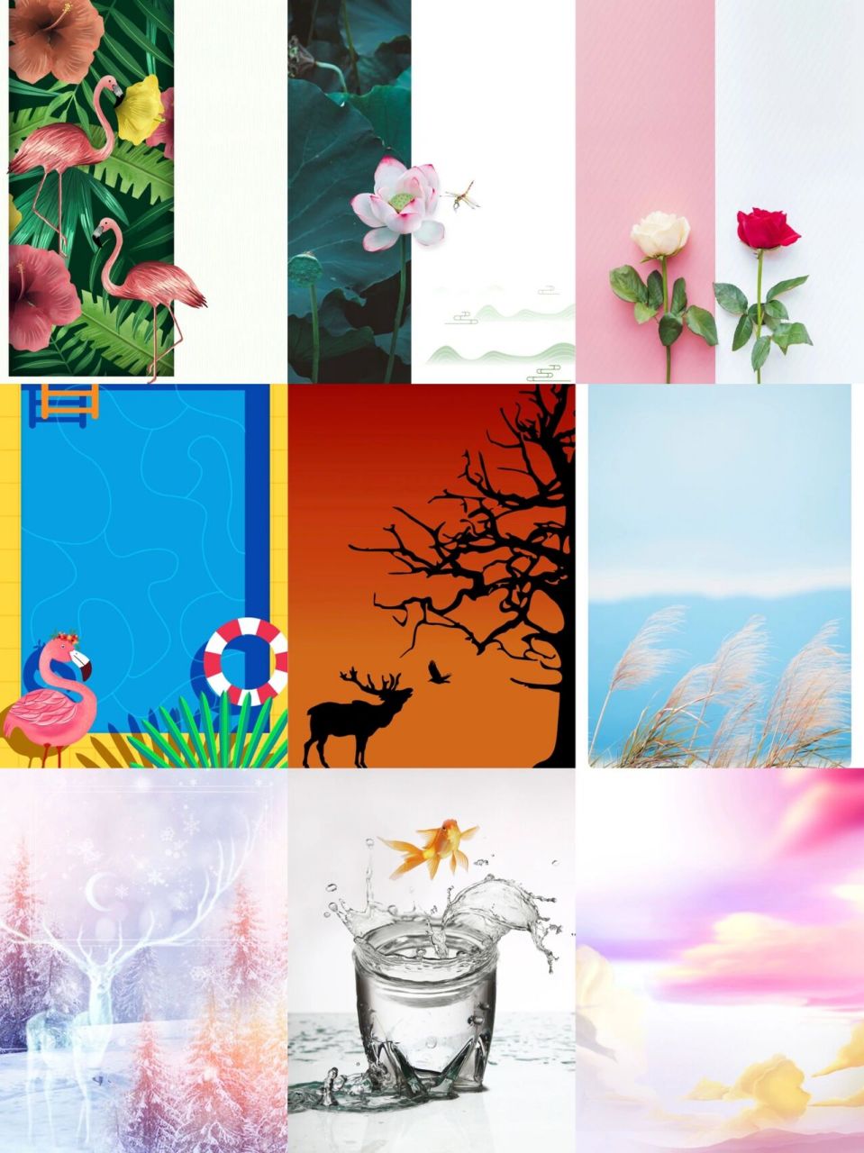 文艺唯美的竖版创意背景图分享 今日分享一组源自摄图网的竖版创意