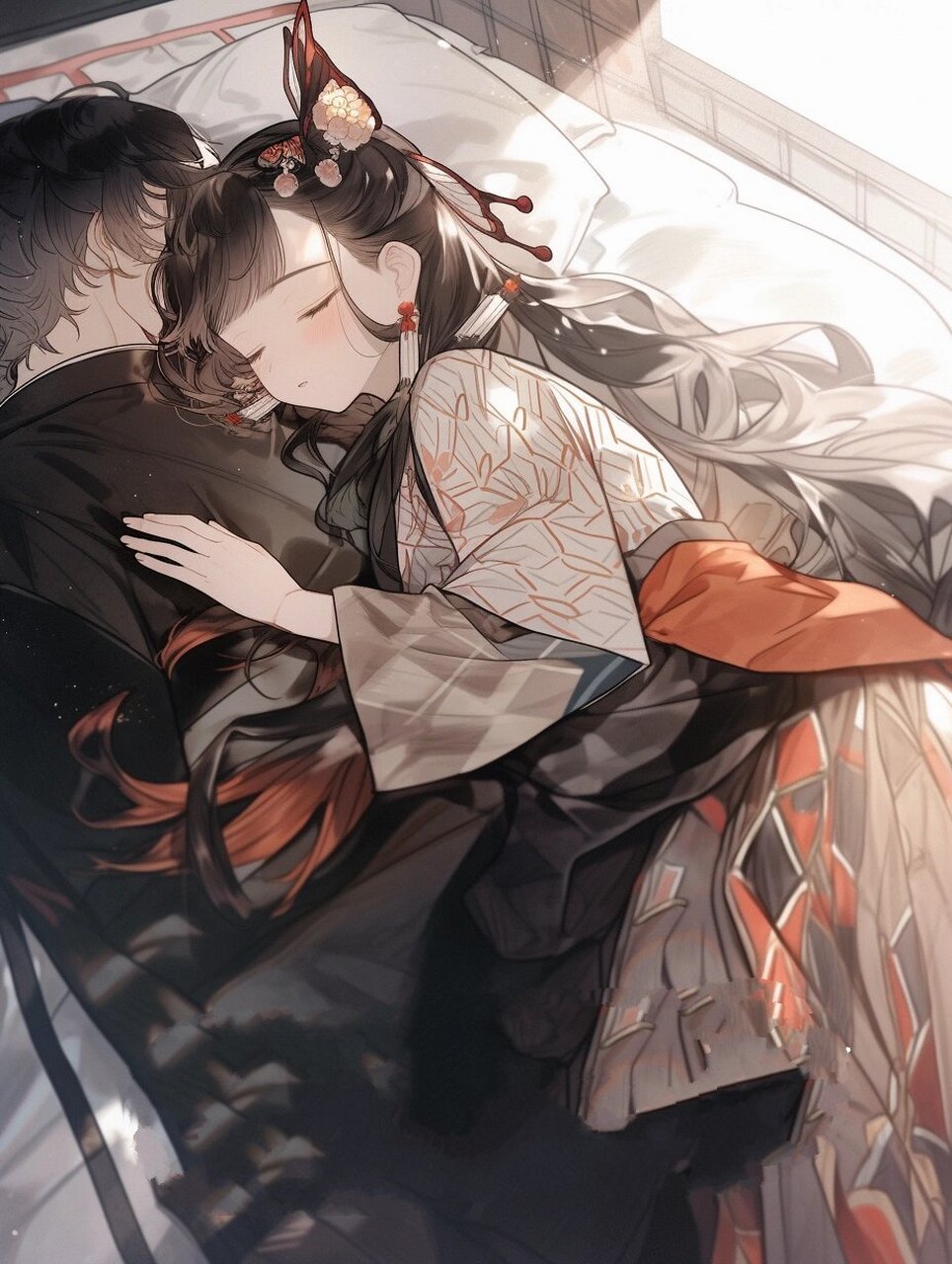 古风情侣头像壁纸双人睡觉版