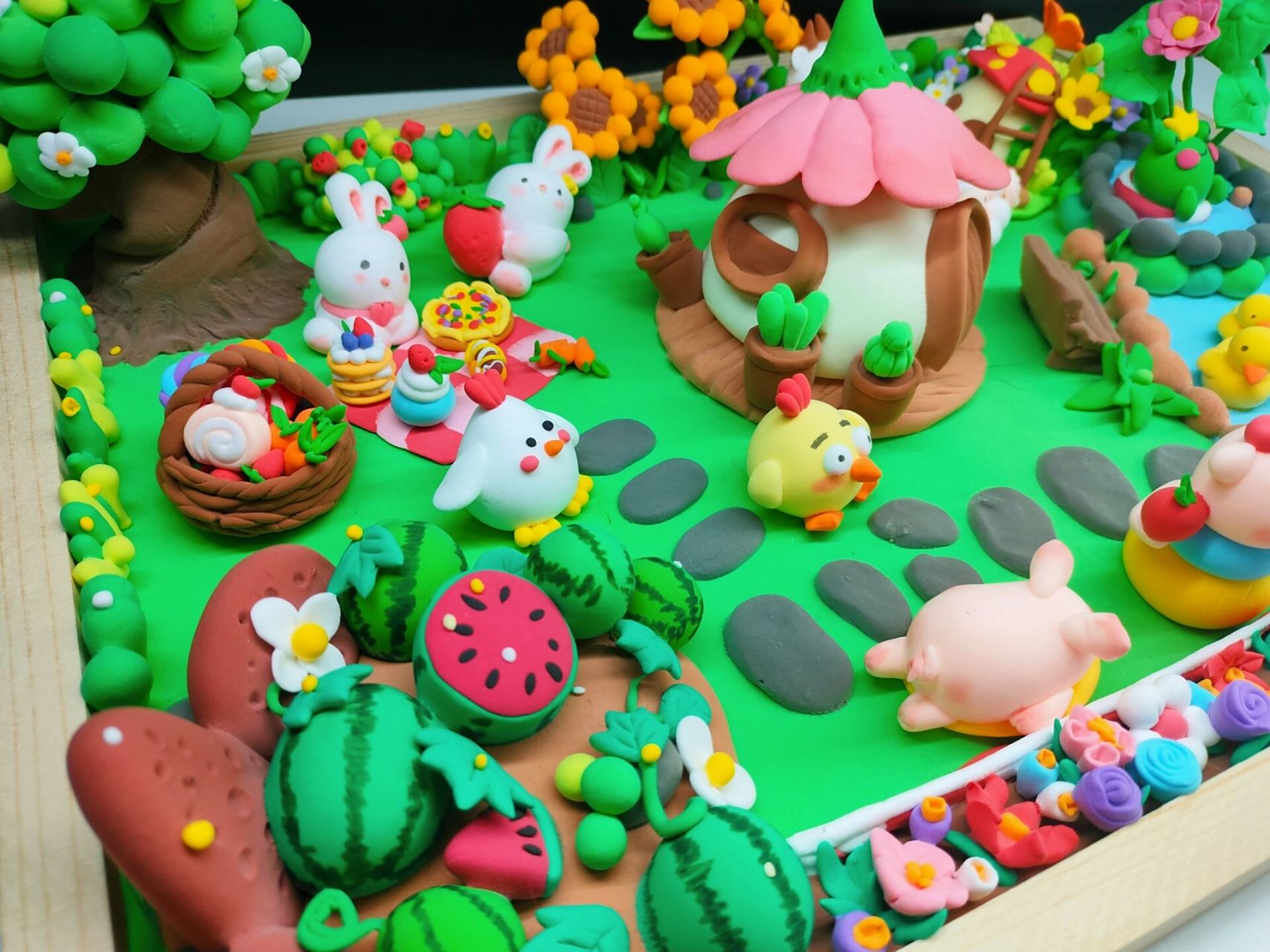 儿童超轻黏土夏日动物农场欢乐派对作品 帮隔壁姐姐儿子做的五一手工