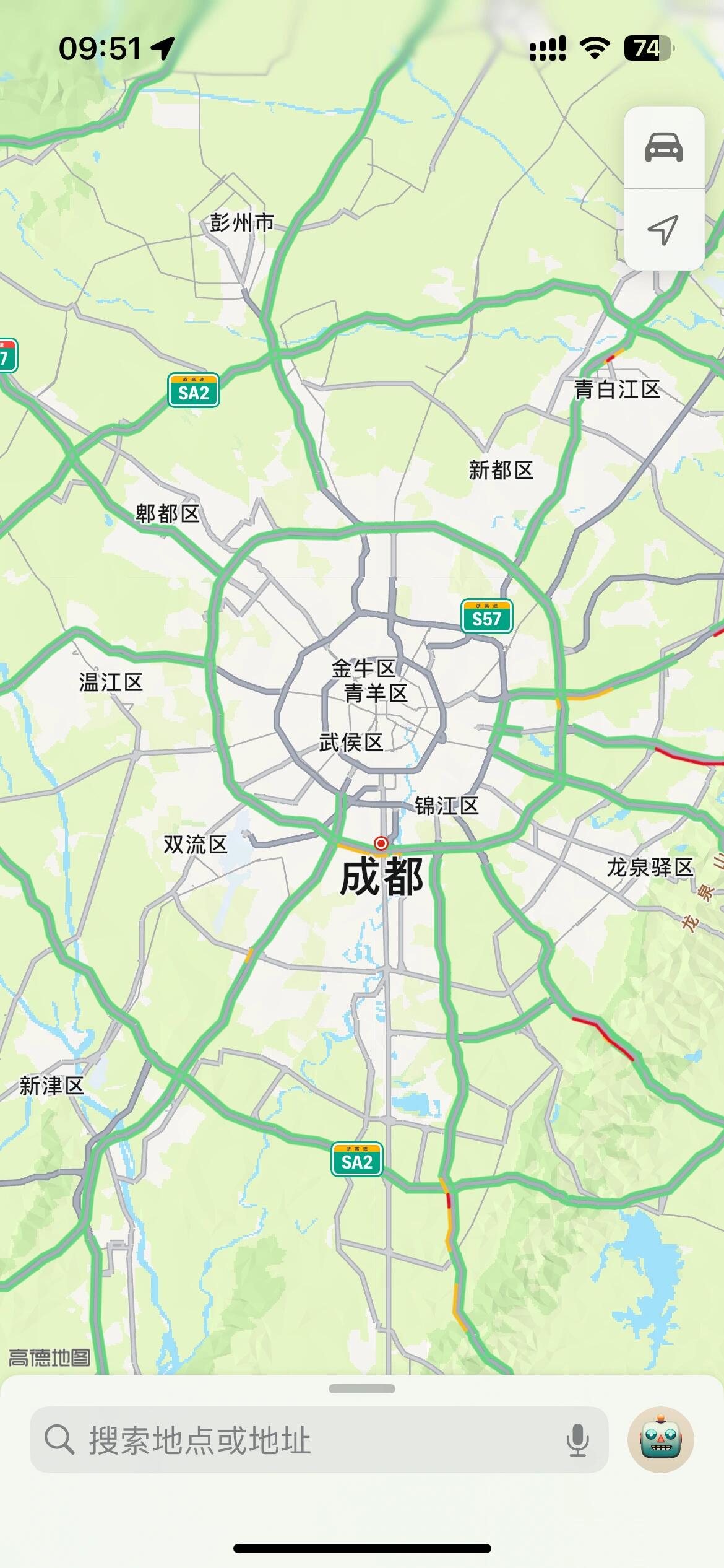 地图上搜成都,显示的成都中心为什么在这里