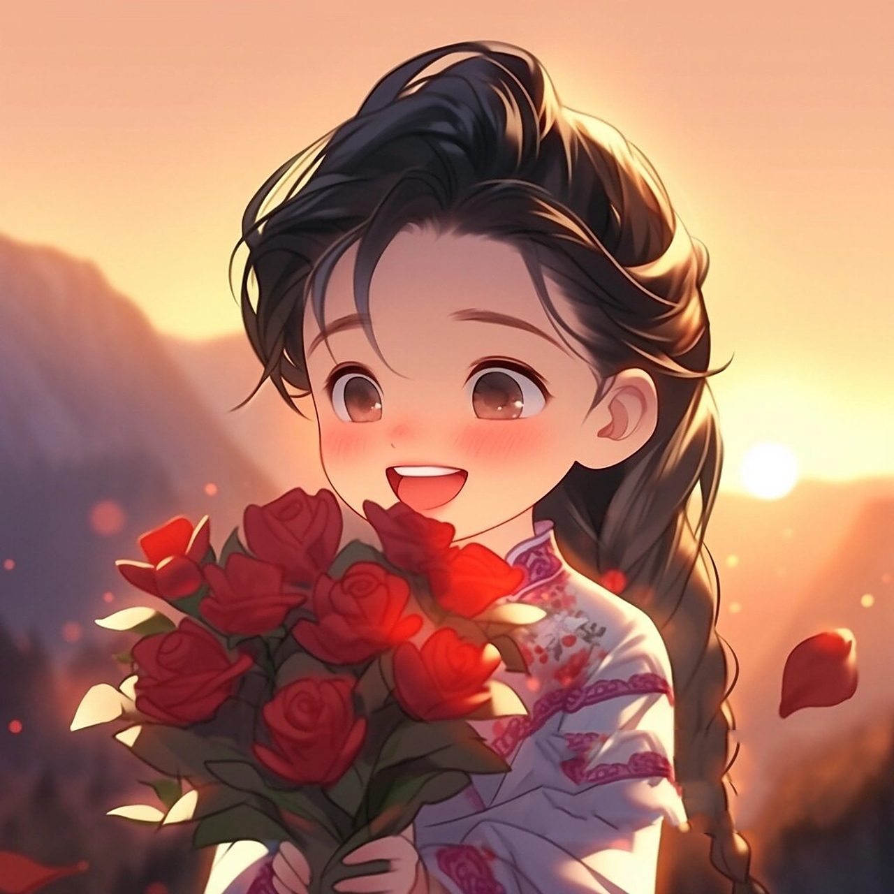 幸运捧花头像/请收下你的专属头像 幸运女孩