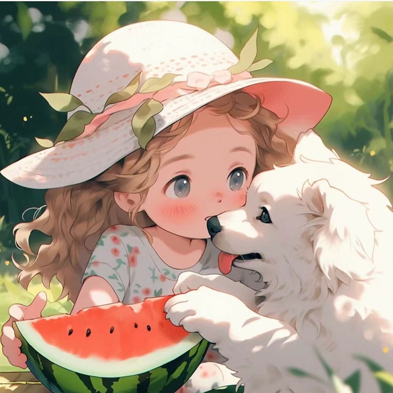 卡通头像女生头像治愈头像      有西瓜的夏天才叫夏天 图片放在评论