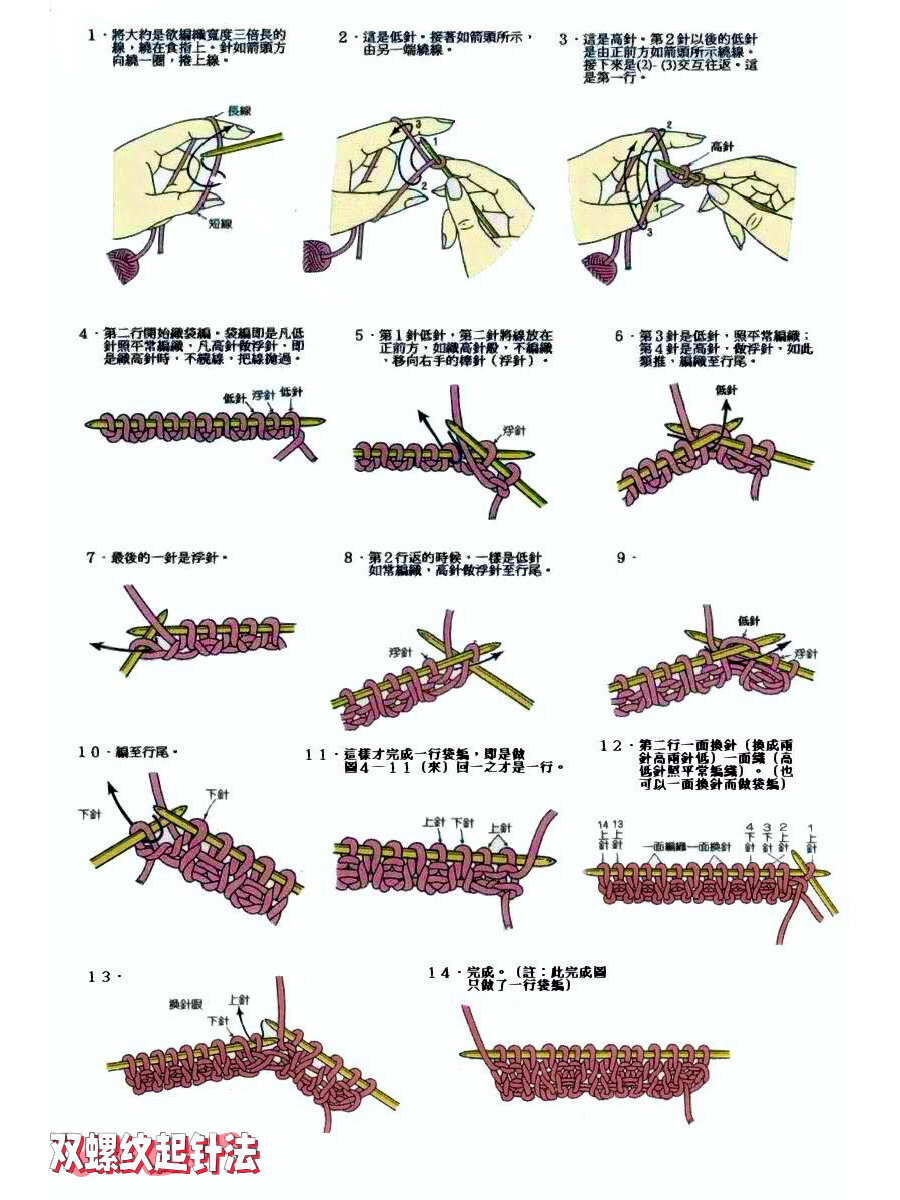 钩针起立针图解图片