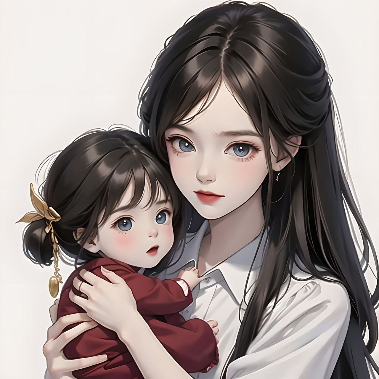 给一位宝妈画的定制头像,真的绝了!