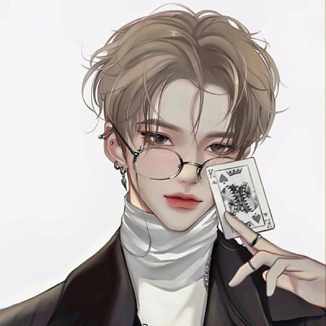 斯文败类 :眼镜杀	男生头像! 原来,还有这种 禁欲系呐!