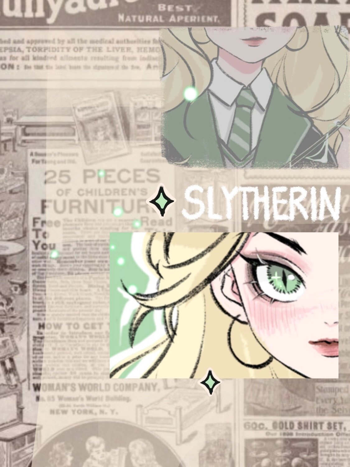 原创斯莱特林蛇院女孩头像,壁纸