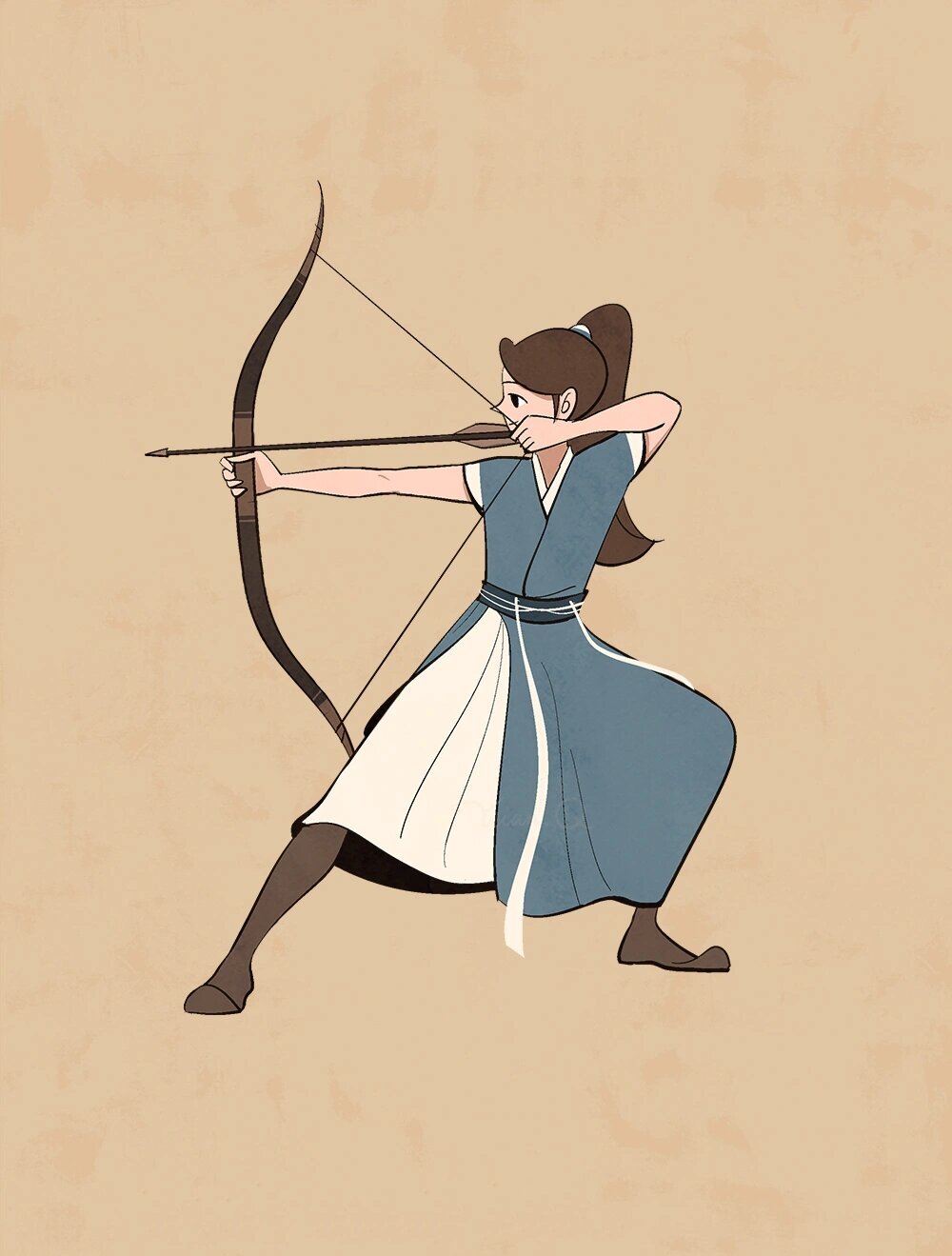 速写打卡|今日是飒爽的射箭女孩 97画一组爱好射箭运动的飒爽小姐姐