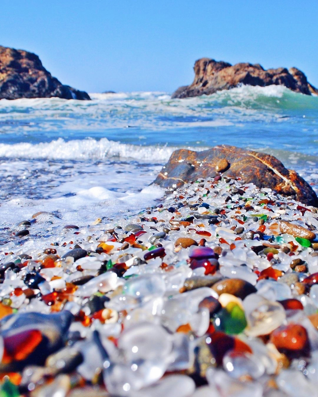 世界上最闪亮的沙滩|每一张都是手机壁纸 96加州布拉格堡玻璃海滩