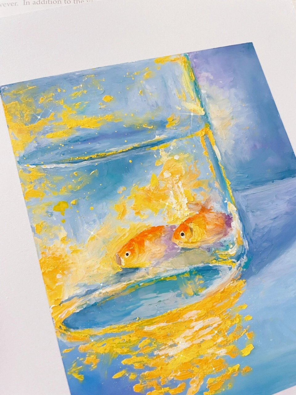 油画棒 金鱼 07氛围感画法分享97 "每条金鱼都是一段来电通话的