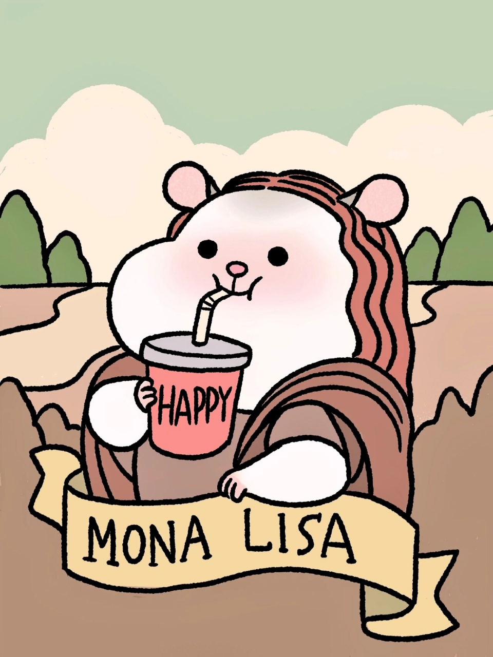 仓鼠千岁|99可爱名画壁纸头像合集99 千岁自画像系列 1.