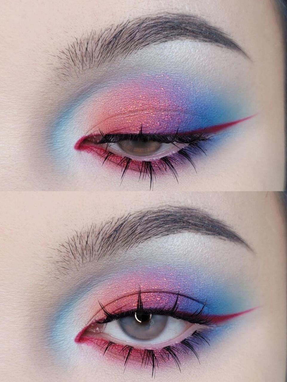 妆教在末尾 #眼妆不重样# #彩色烟熏妆# #渐变眼妆# #创意眼妆# #截断