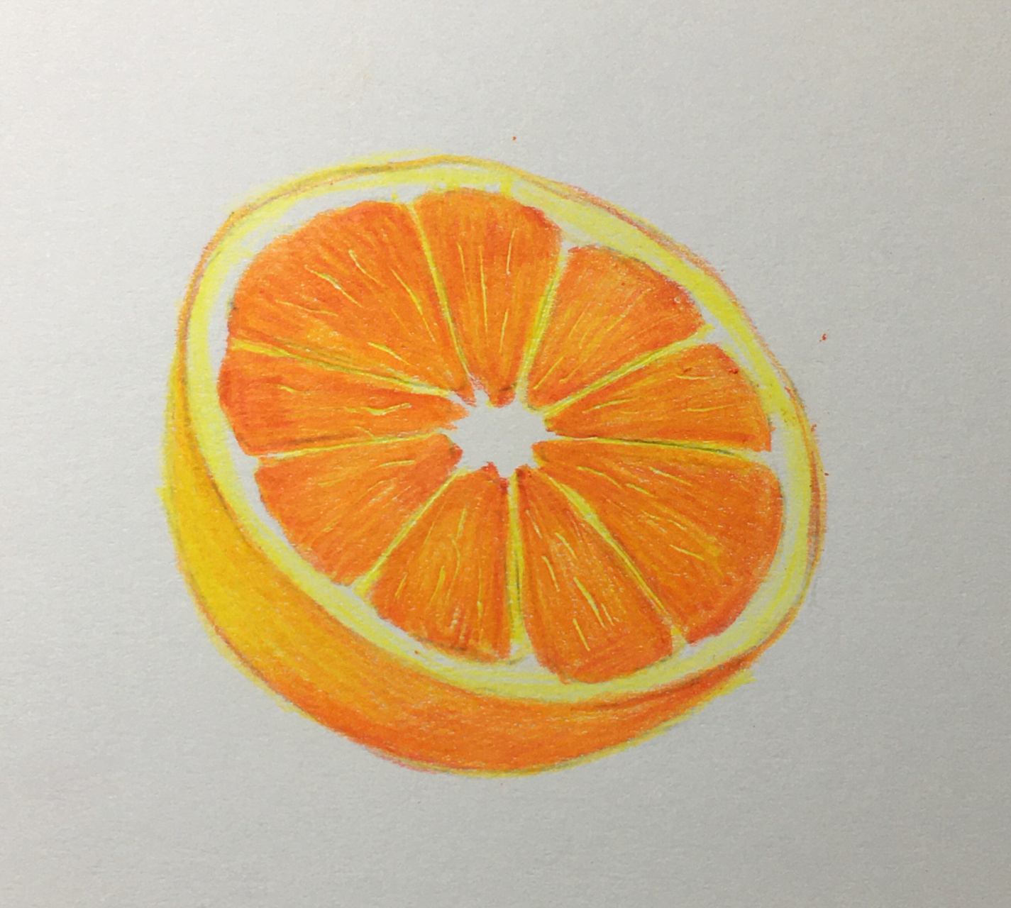 彩铅画,橙子92教程分享(详细过程画法) 分享一个彩铅橙子92的详细