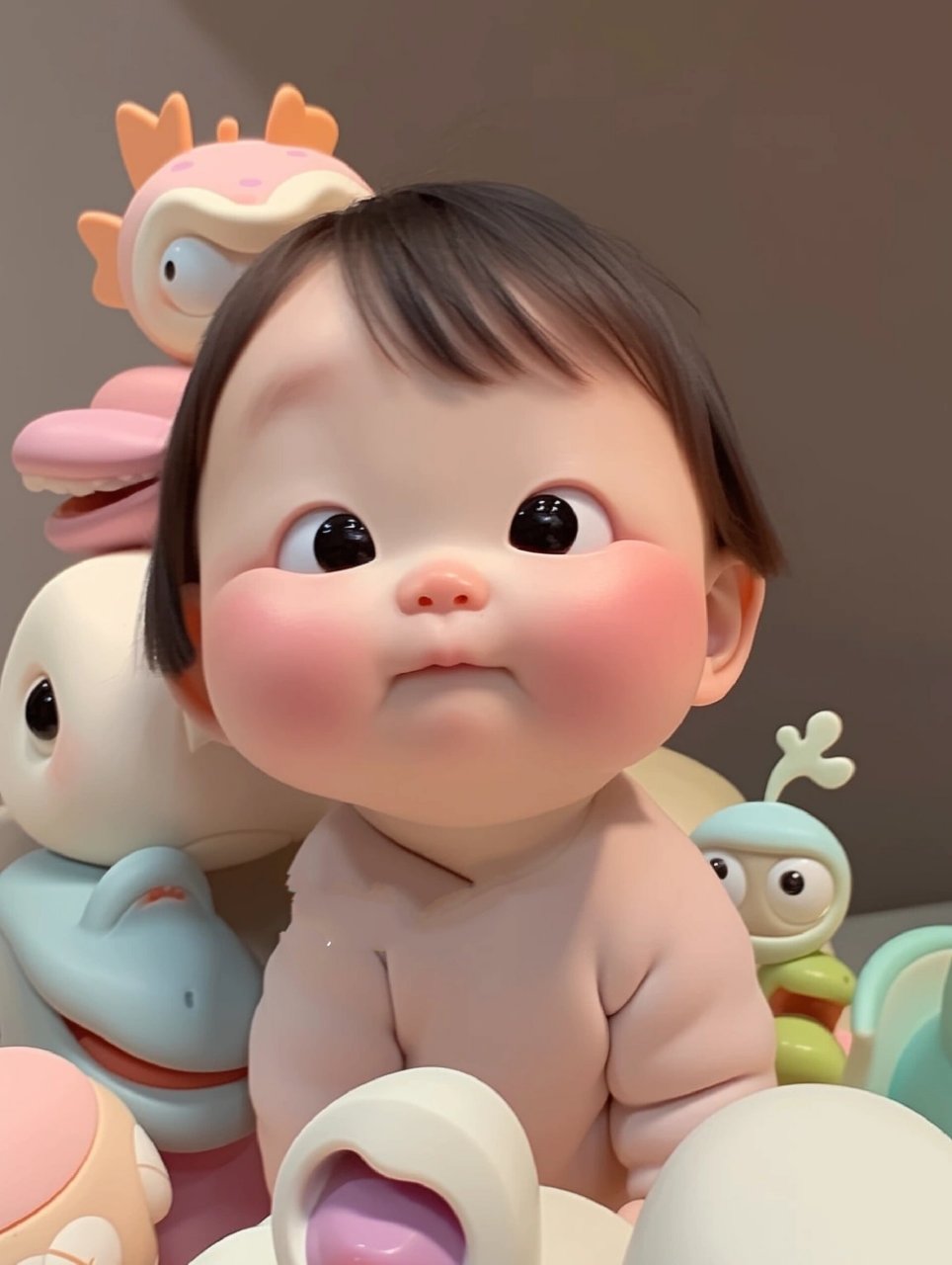 宝宝照片做成卡通头像 咋感觉成表情包了