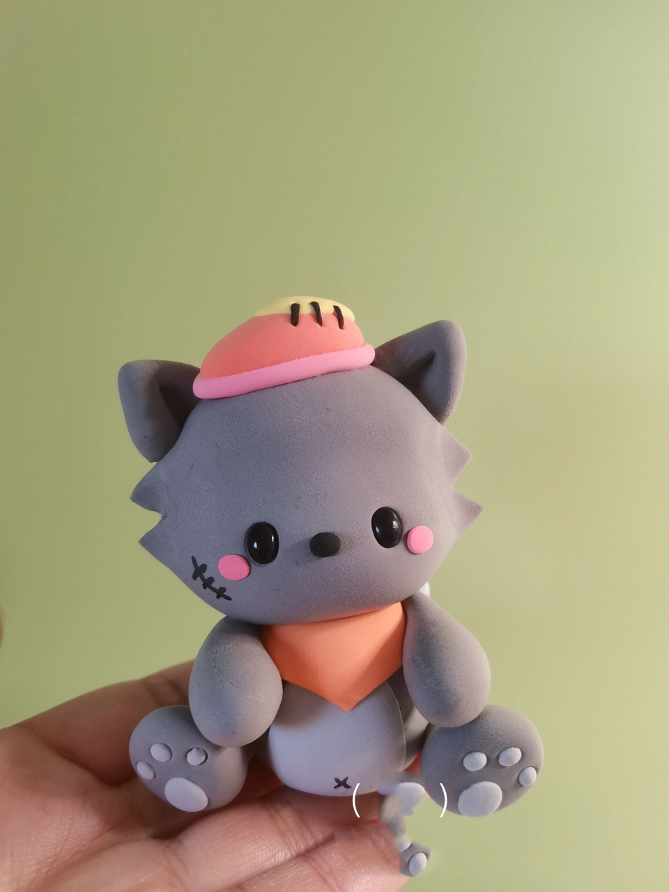 超轻粘土手工～灰太狼 嫁人就嫁灰太狼 交作业.