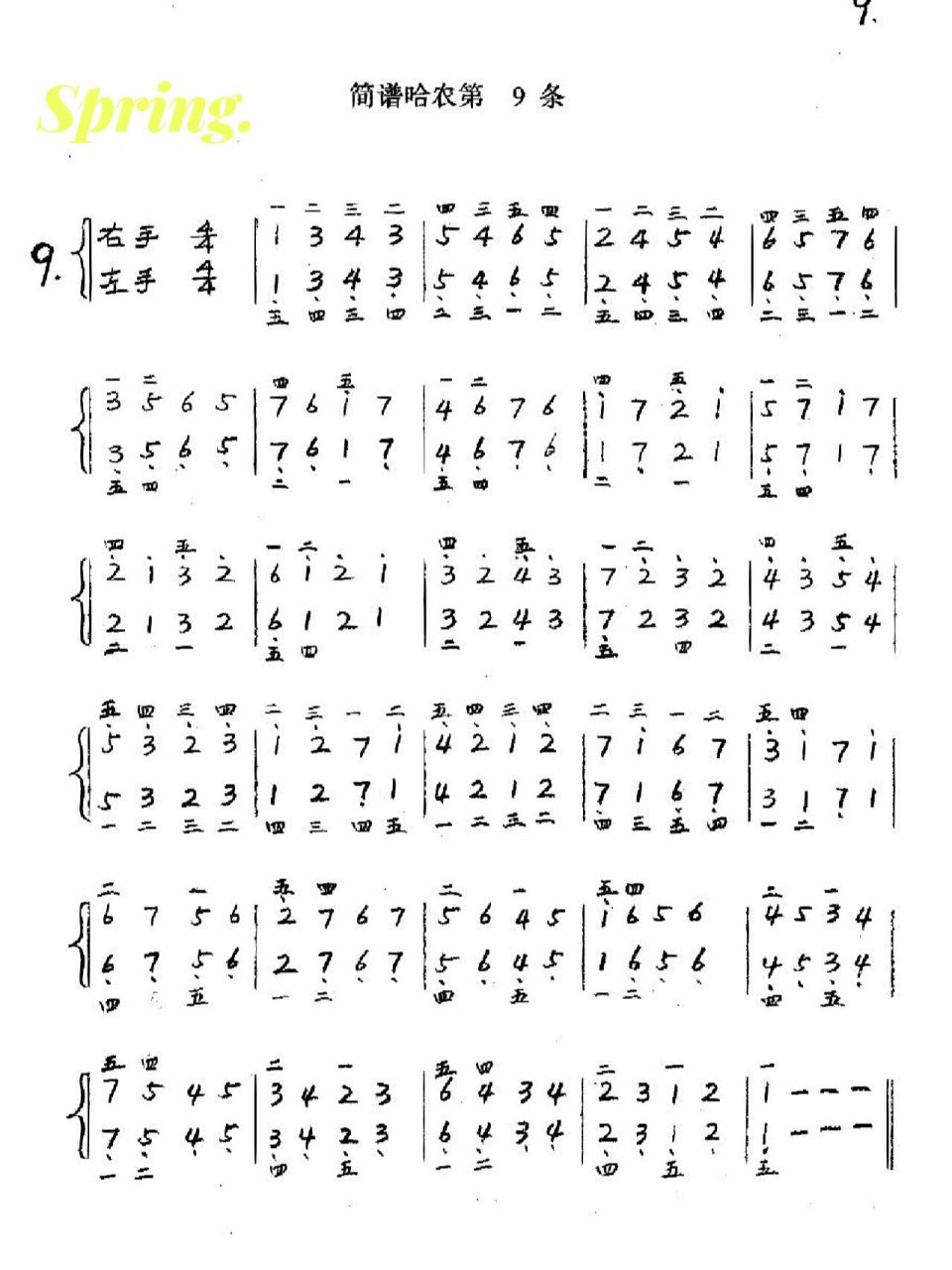初学者手指训练6015简谱版哈农6015 兴趣爱好,想学钢琴的可从