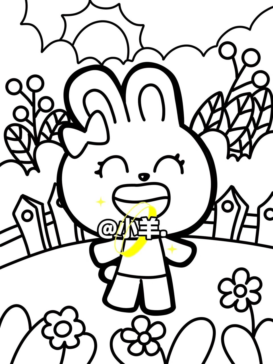 可爱的小兔子92儿童创意画 动物儿童画 