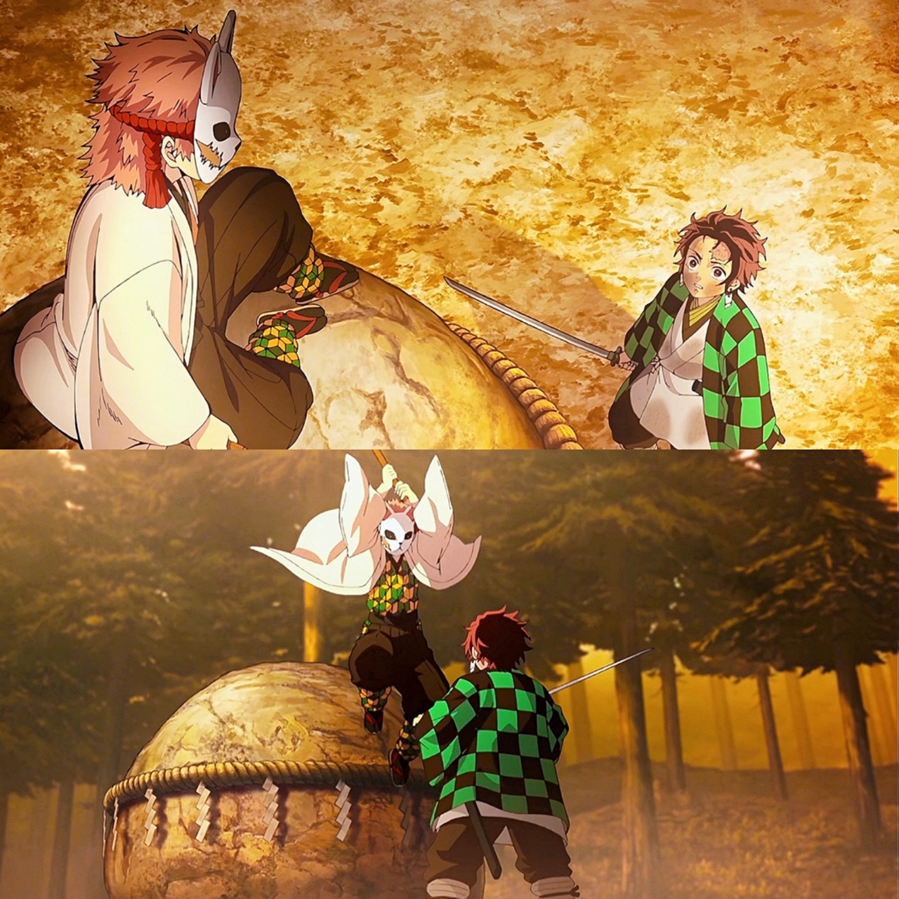 真的好喜欢锖兔和真菰 #鬼灭之刃# 热血  冒险 炭治郎为拯救变成了"鬼