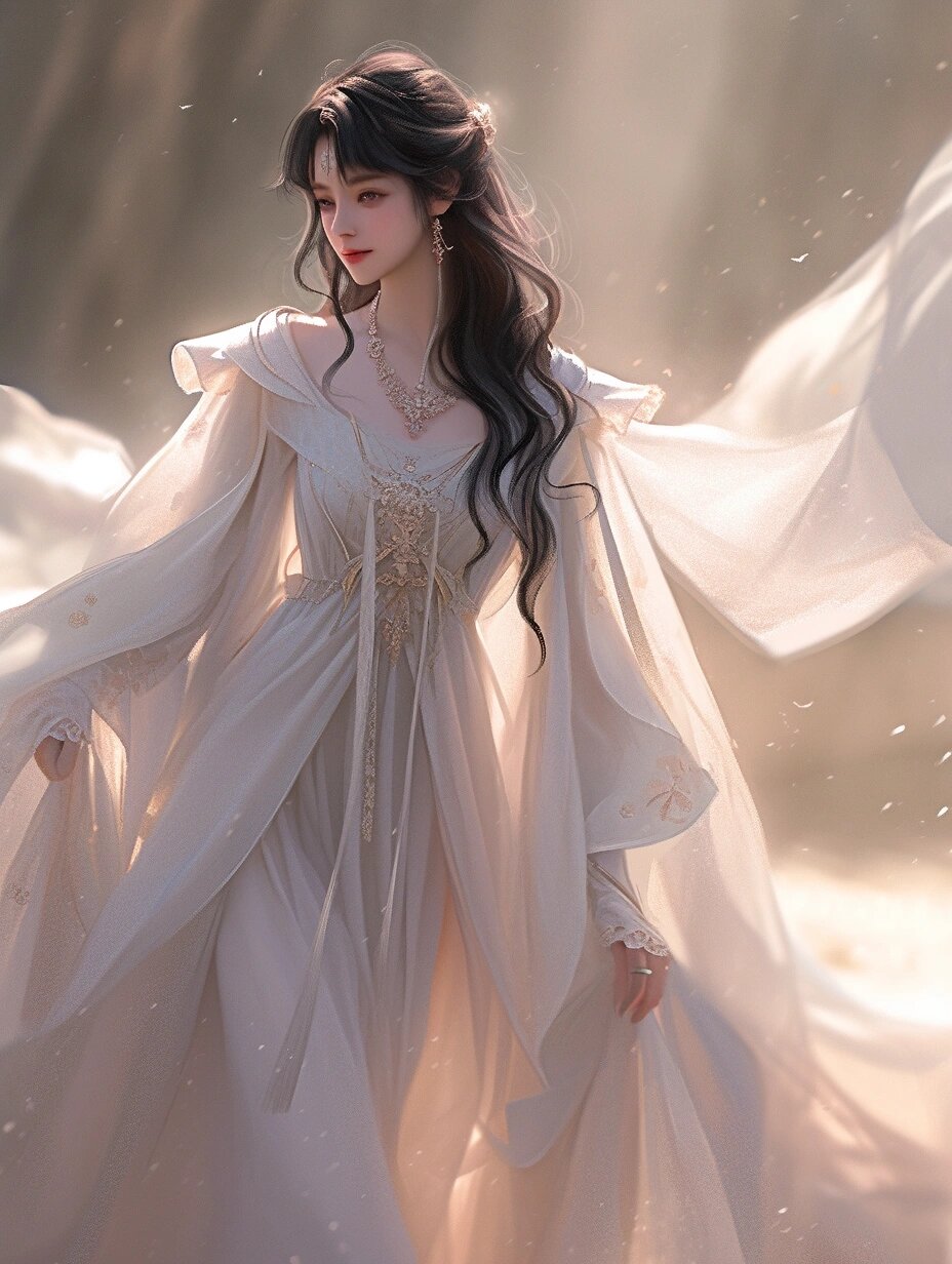 唯美画风的古装女子!