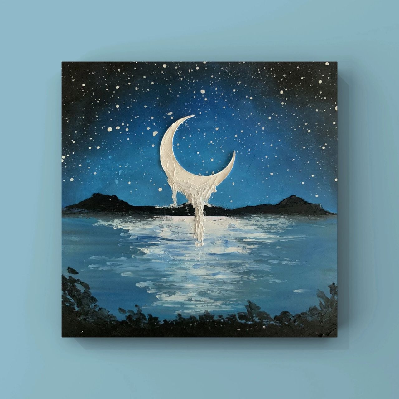 油画棒|月亮布满伤痕 还在天上发光98 月亮是生命的尺度 有时候盈