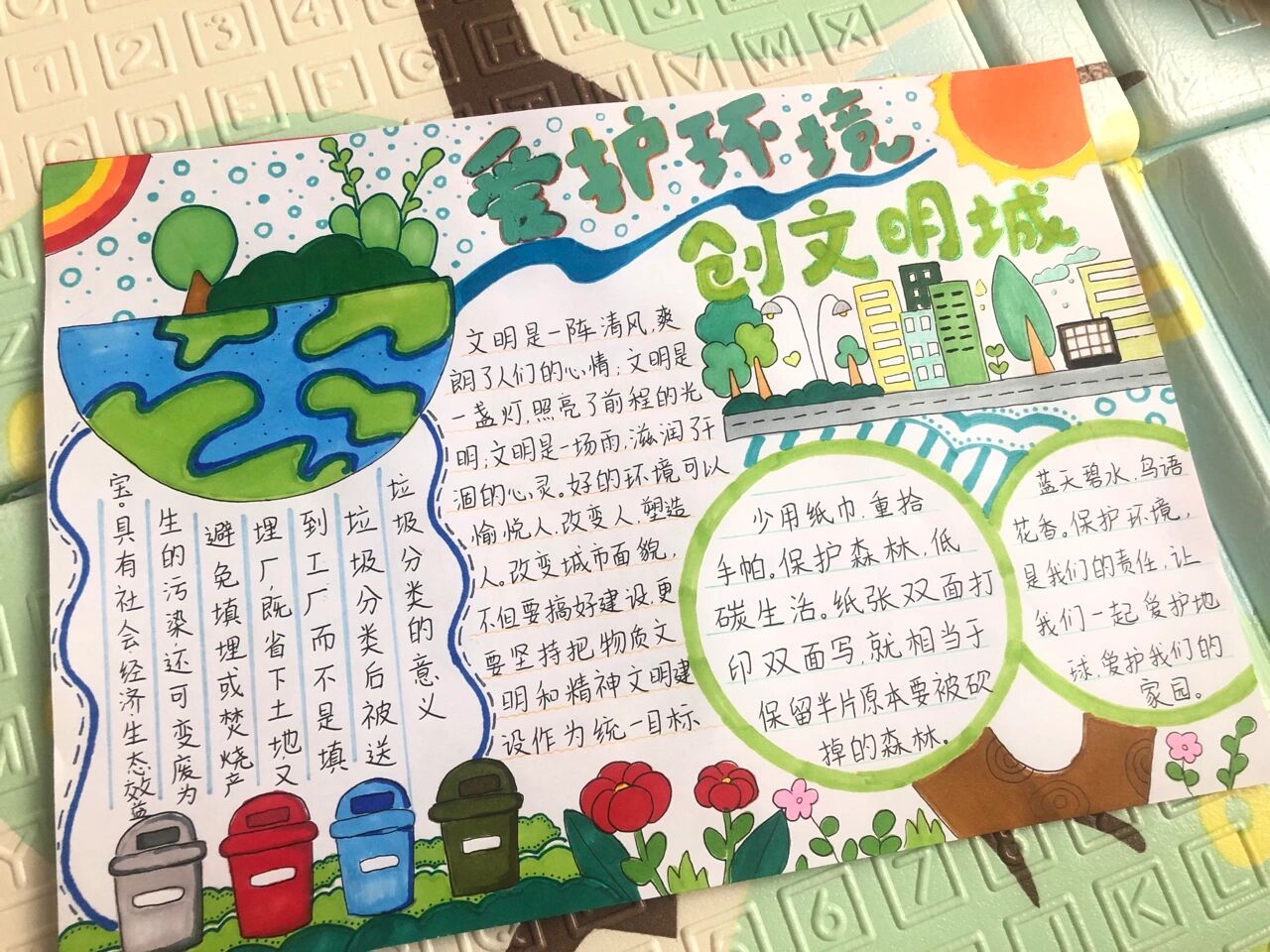 爱护环境手抄报