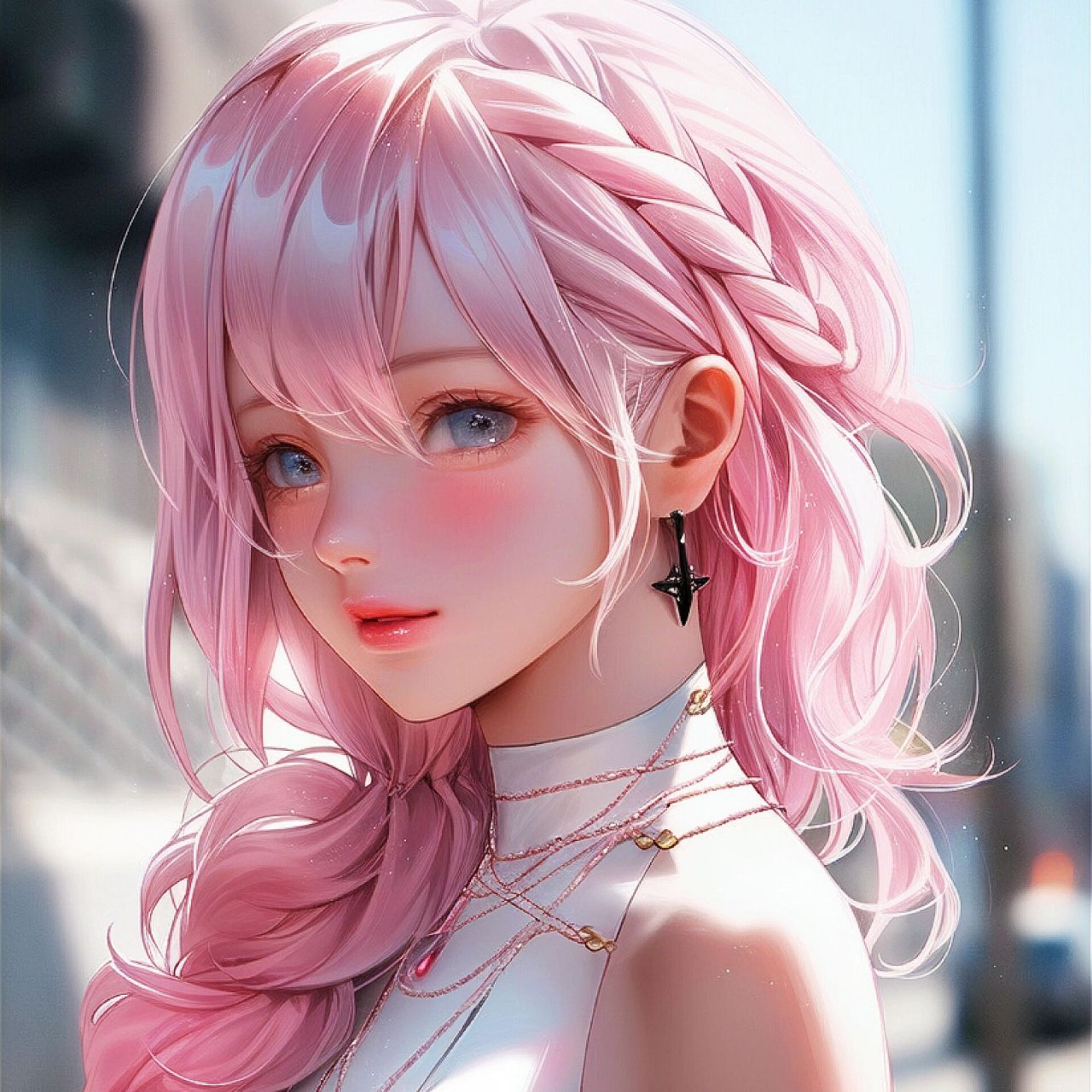 粉色长发女孩头像 | 02 太喜欢粉发啦!