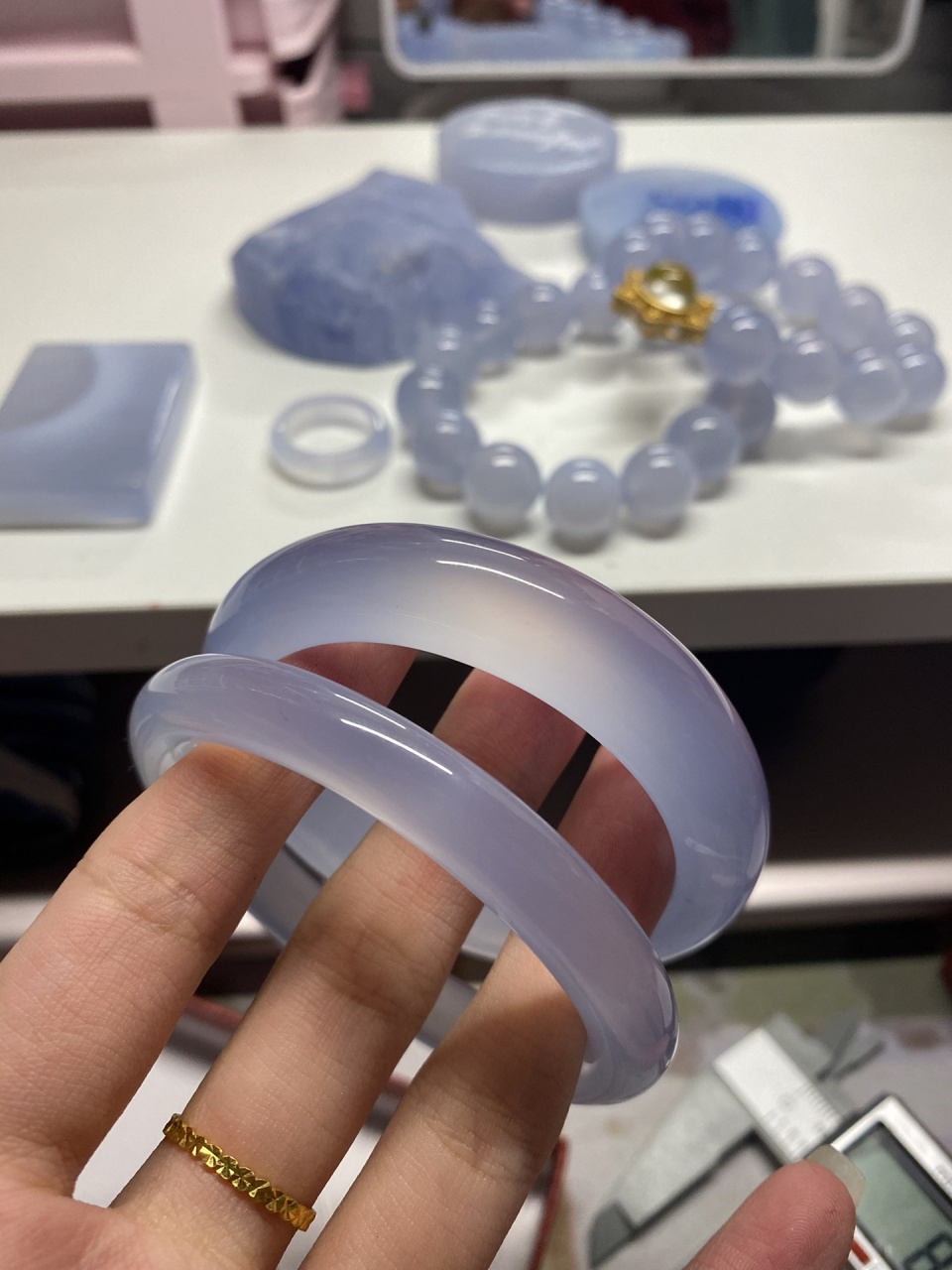 二姐家开原石土耳其蓝玉髓到货 优缺点总结 优点:料子价格相对适中