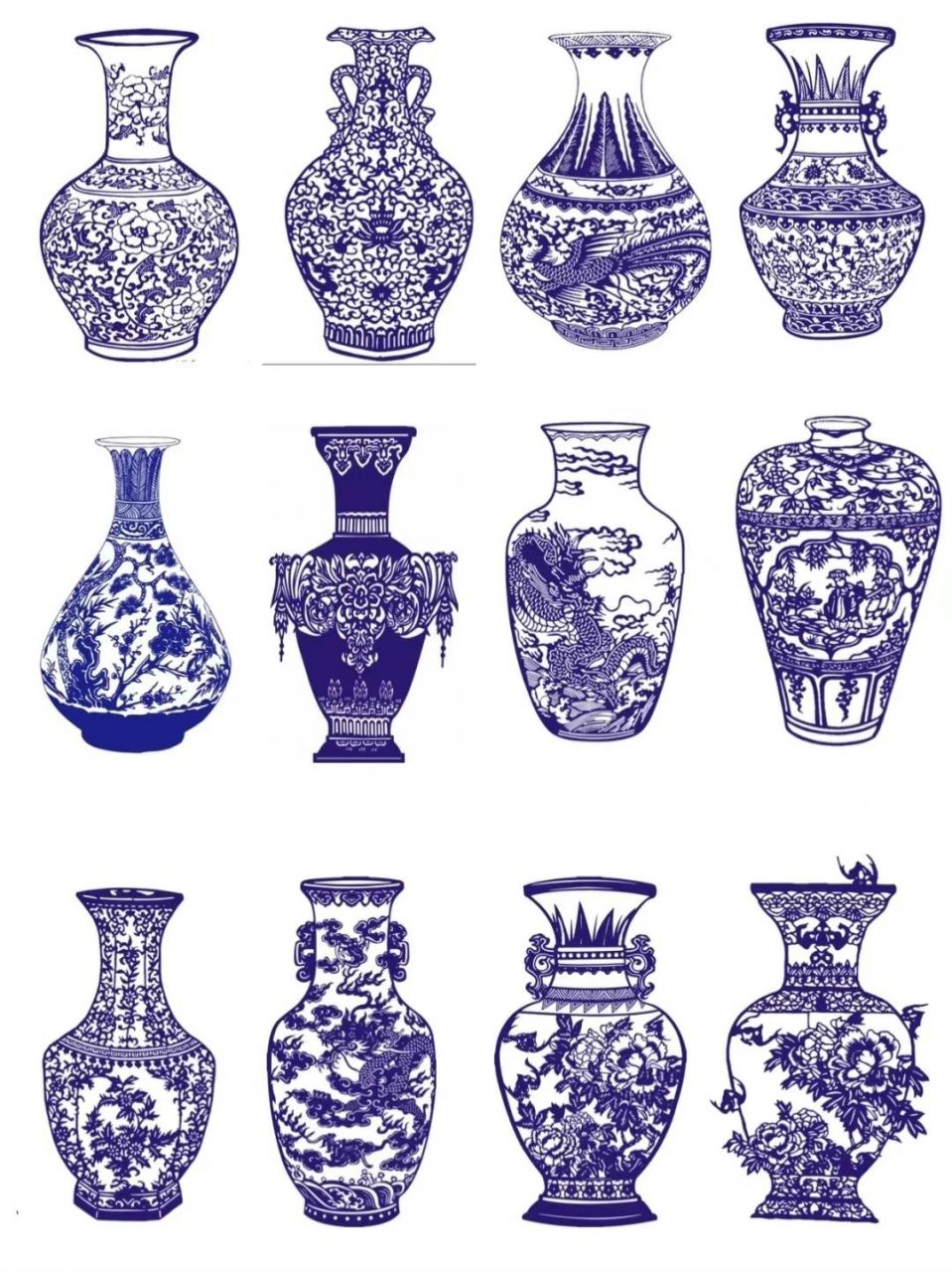 中国传统纹饰,青花瓷瓶 【鉴赏推荐】 中国传统纹饰,青花比瓷瓶 瓷器