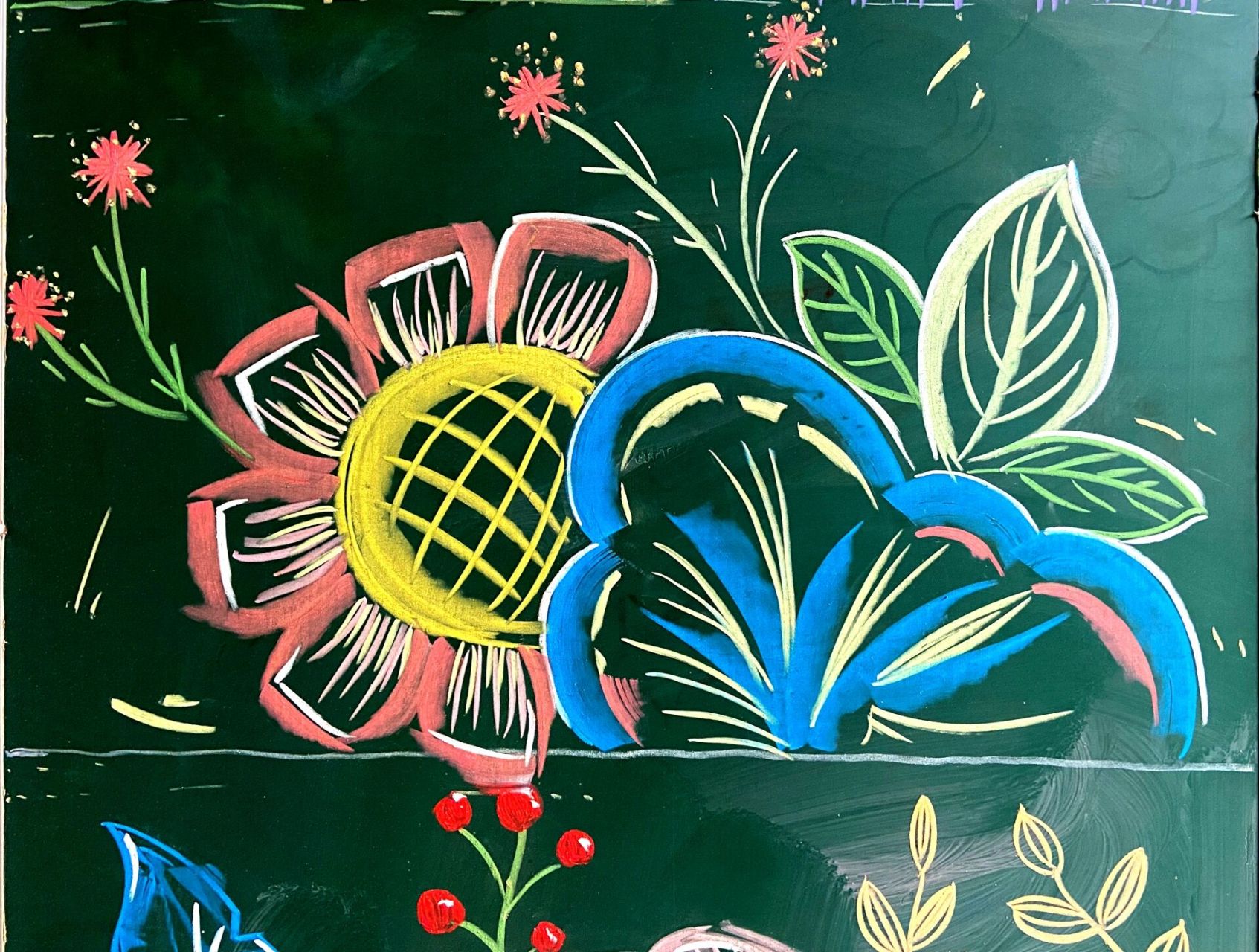 黑板报|粉笔画61一些素材