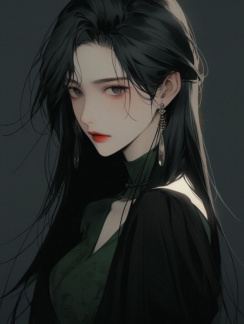 冷色系插画壁纸头像·高冷氛围感美女 我有四个愿望: 不劳而获,不学有