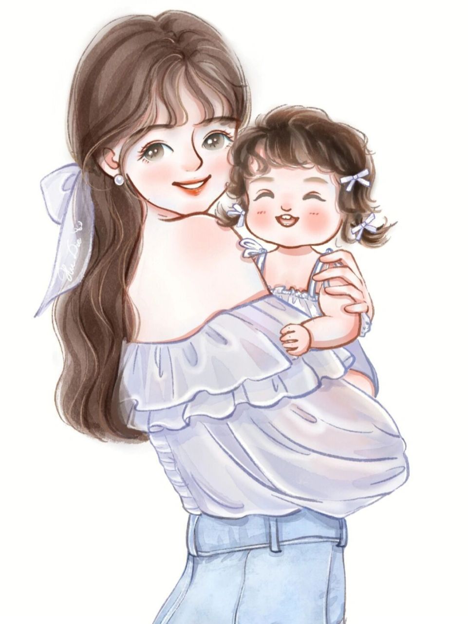 亲子头像壁纸情头分享一家三口手绘动漫头像