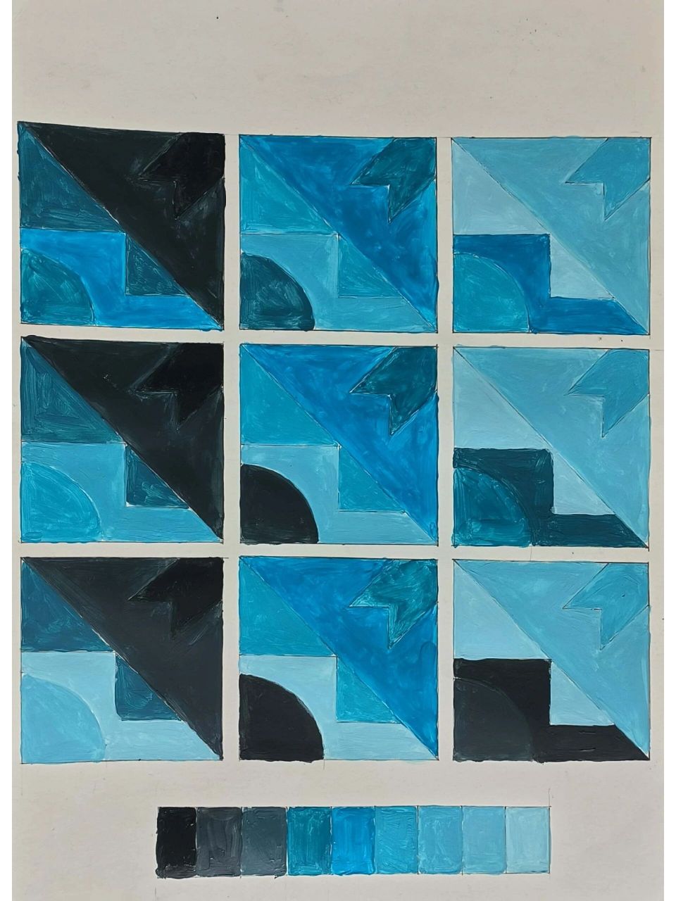 色彩构成明度九格