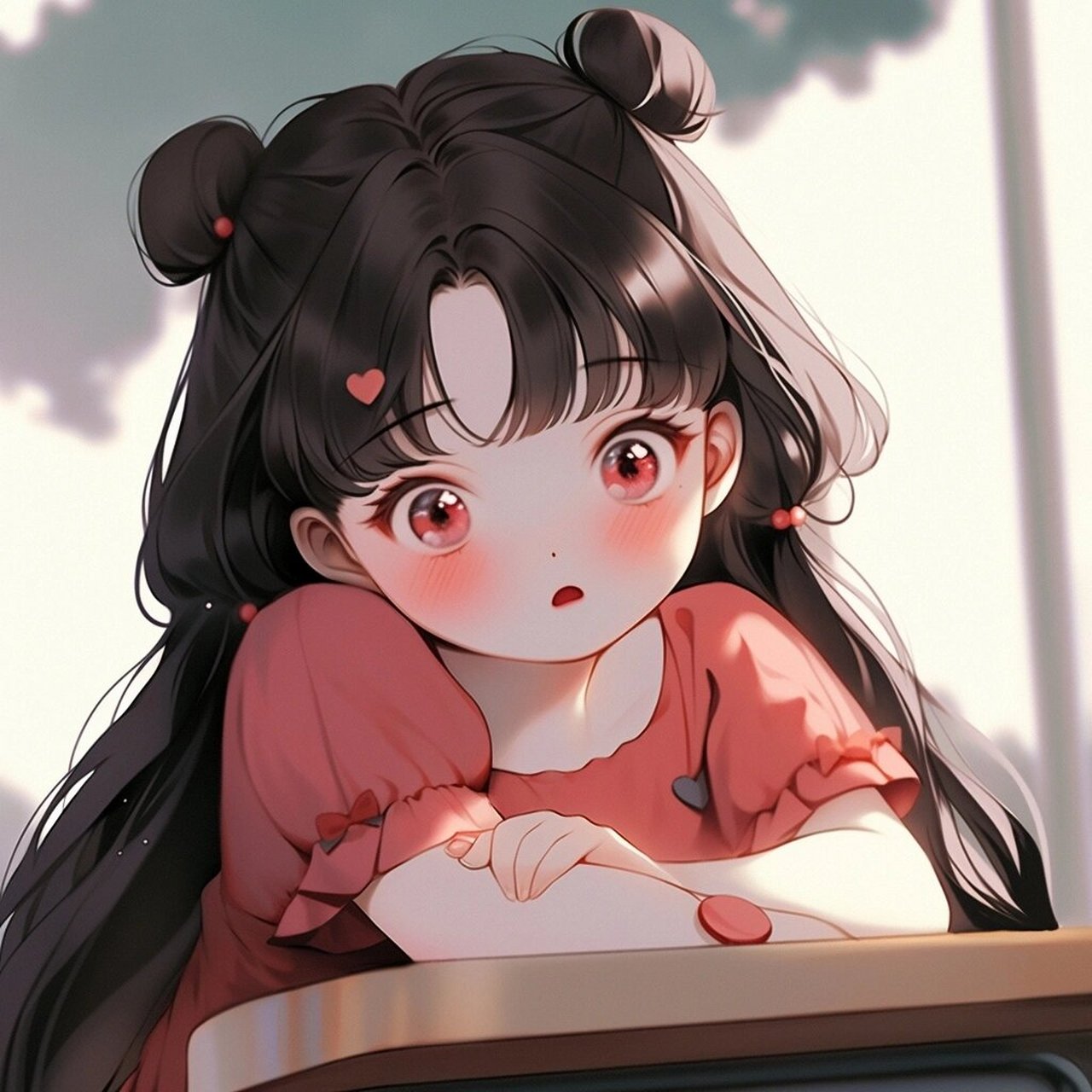 可爱女生头像:百无聊赖发呆的你