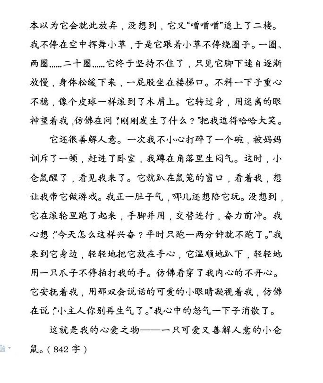 五上 第一单元习作 我的心爱之物 仓鼠 开头:点名心爱之物,由来 中间