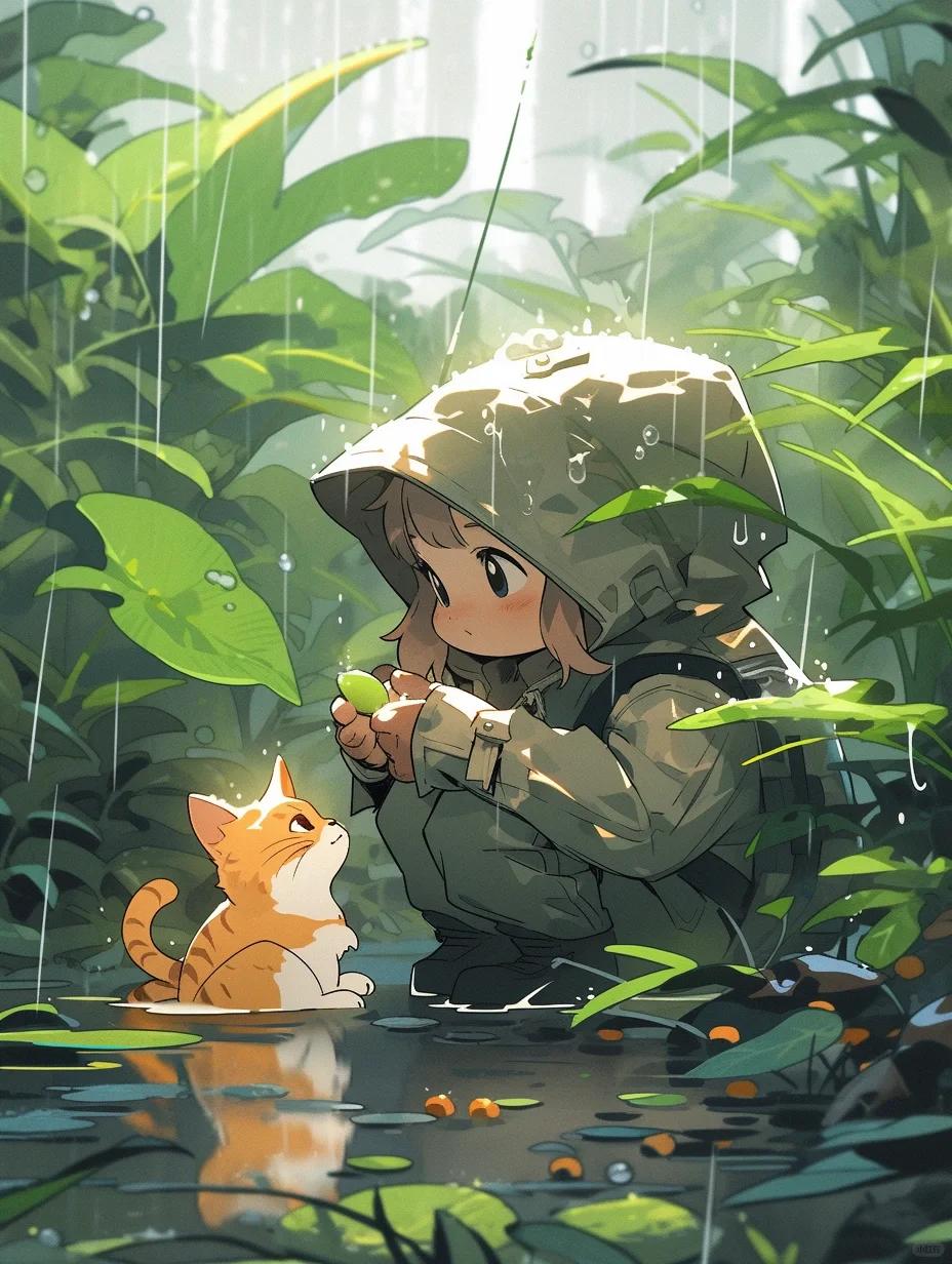 分享壁纸|少年与猫