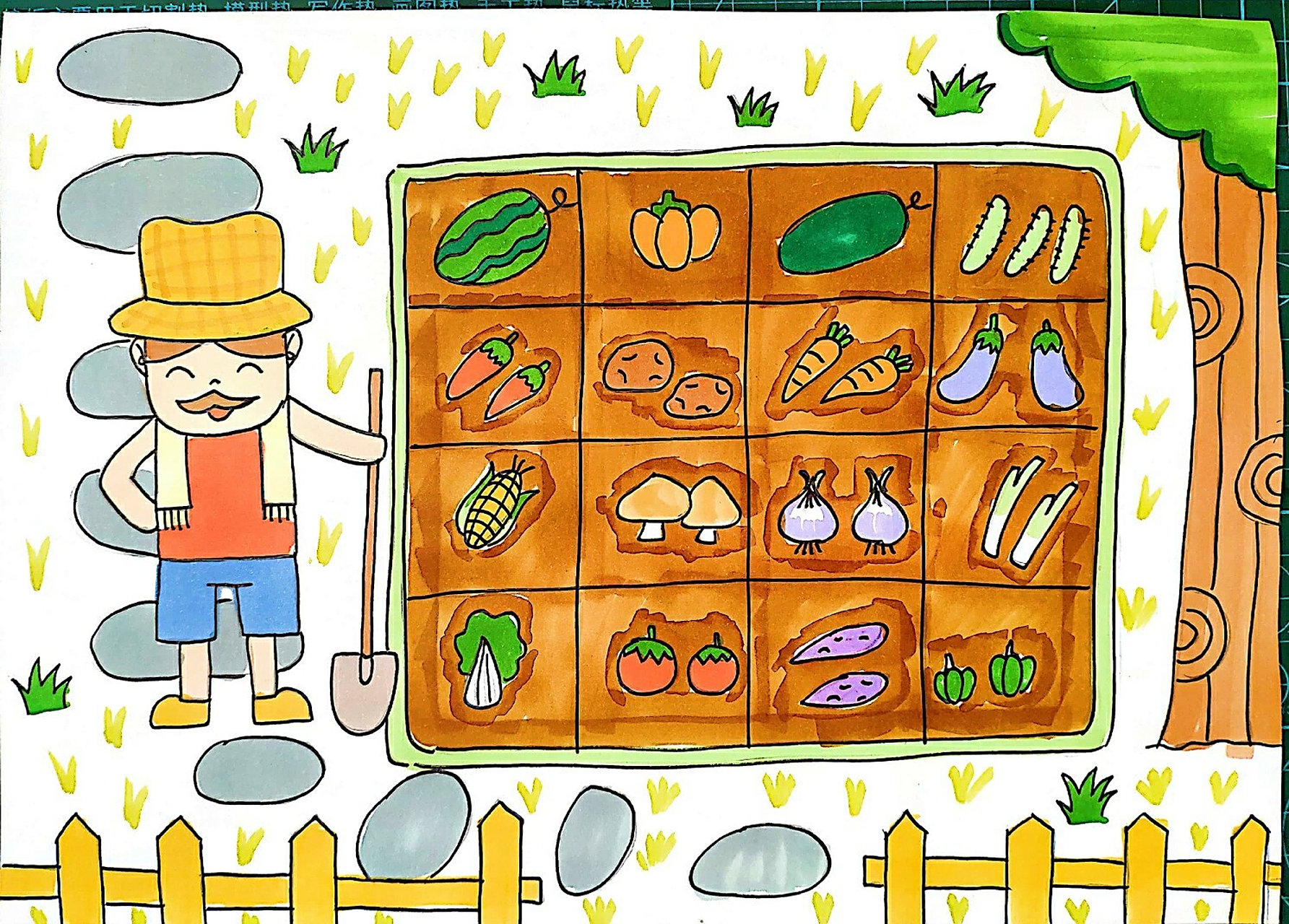 农家乐儿童画|快乐教学,认识蔬菜 适合喜欢画食物的孩子们