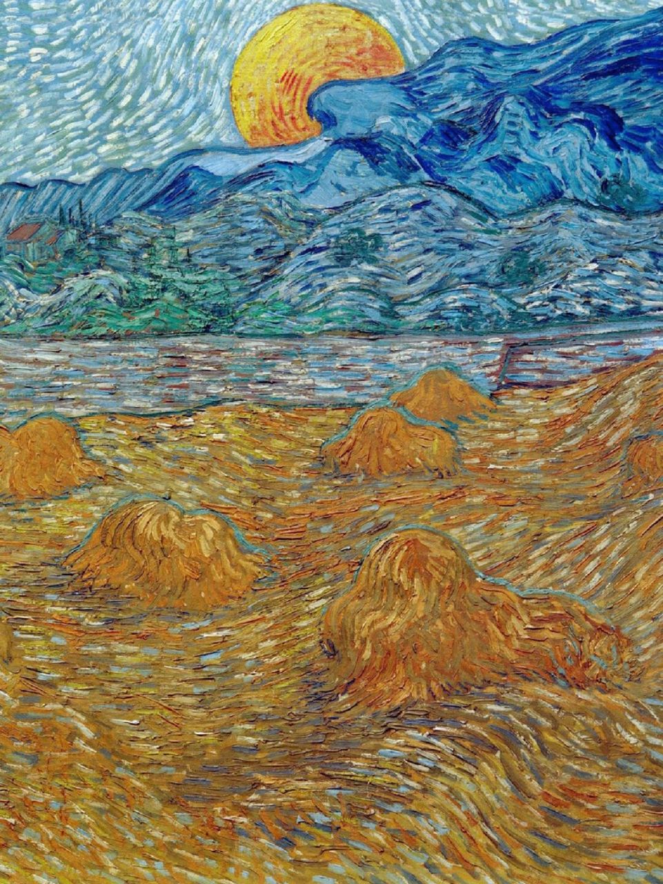 你知道梵高的画作有哪些——第19幅 98名       字:《傍晚日落时的