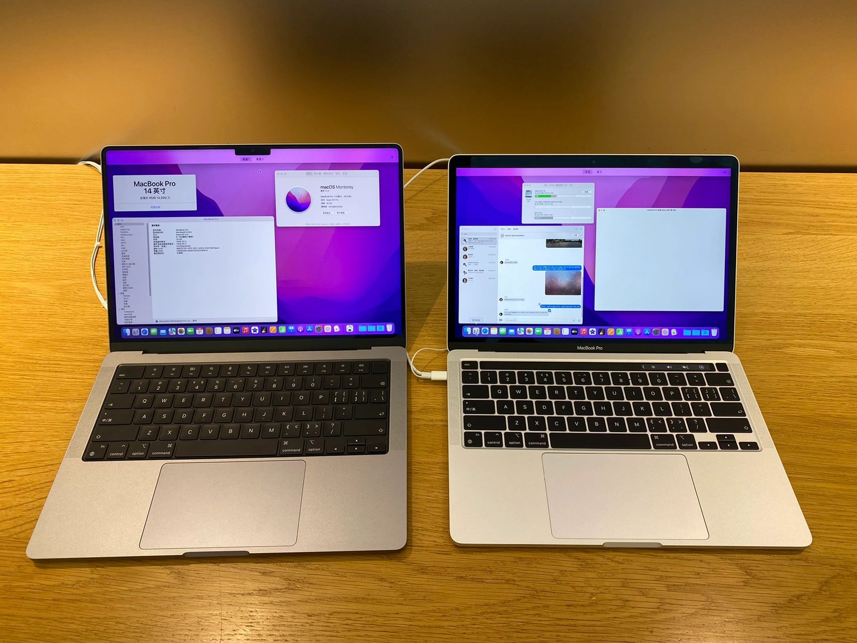 macbook pro 14寸 银色和灰色对比 银色更加现代活跃一点,和黑色键盘