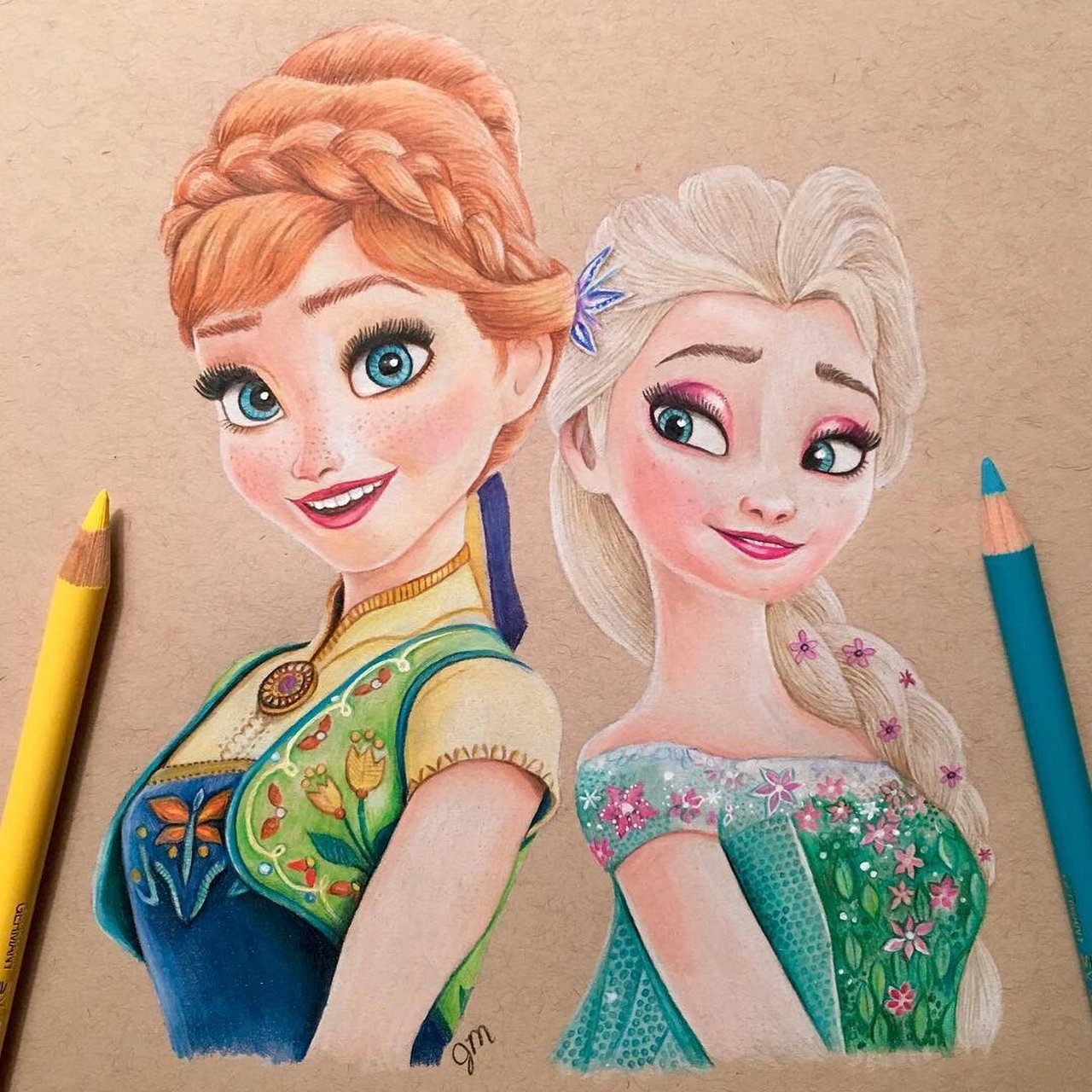 动漫人物|彩铅手绘|素材分享 经典的迪斯尼动漫人物彩铅素材 适合给小