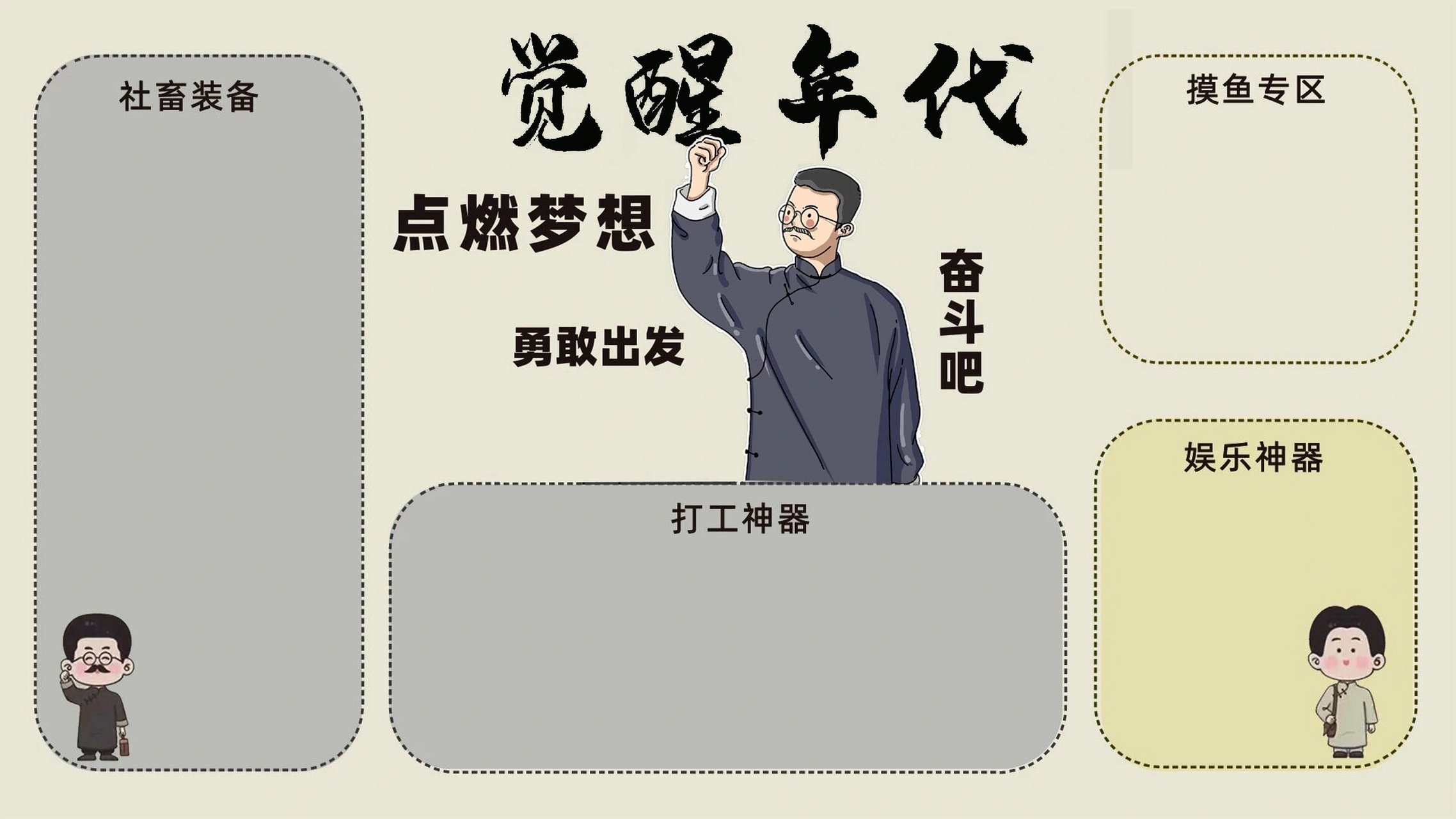 觉醒年代系列╰90╮新青年必备电脑分区壁纸 大家周一快乐阿 距离