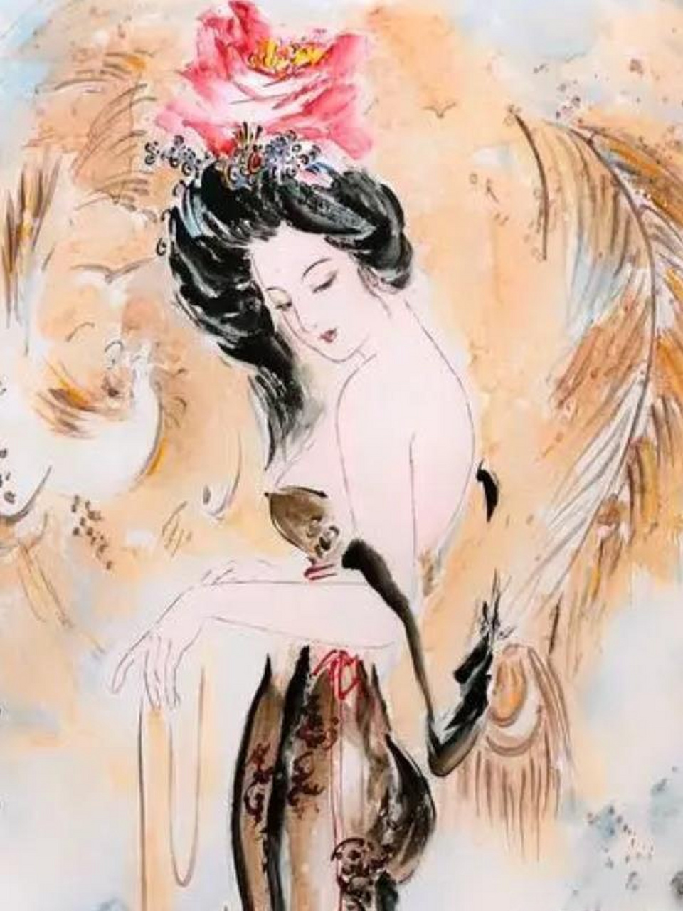 天宝十年,安禄山裹在一个偌大的锦绣襁褓里,由他新认的干娘杨贵妃为他