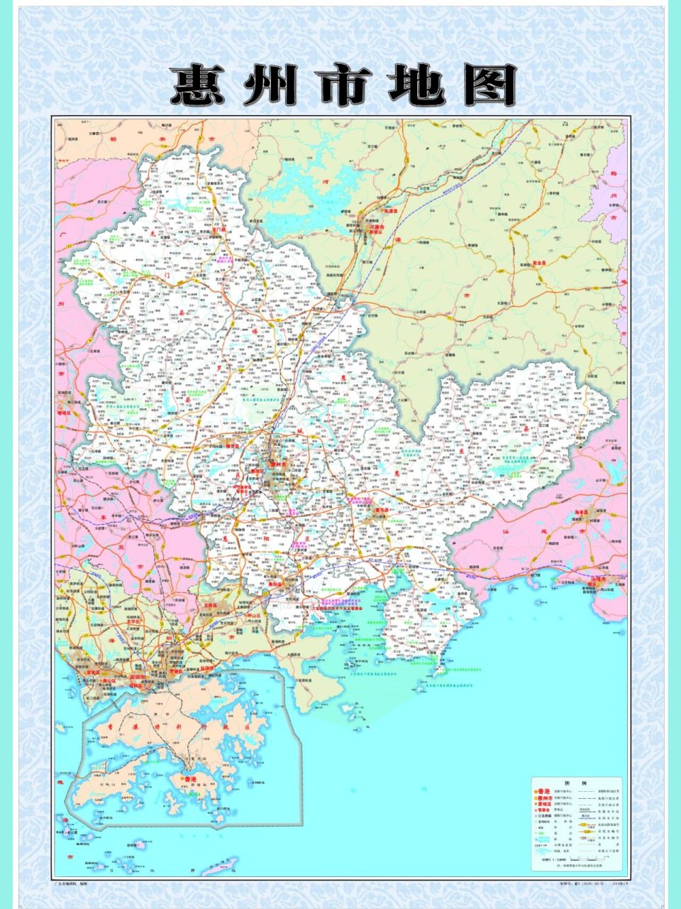 惠州高清地图分享 原图可打印放办公室   当然要分享啊,惠州高清地图,