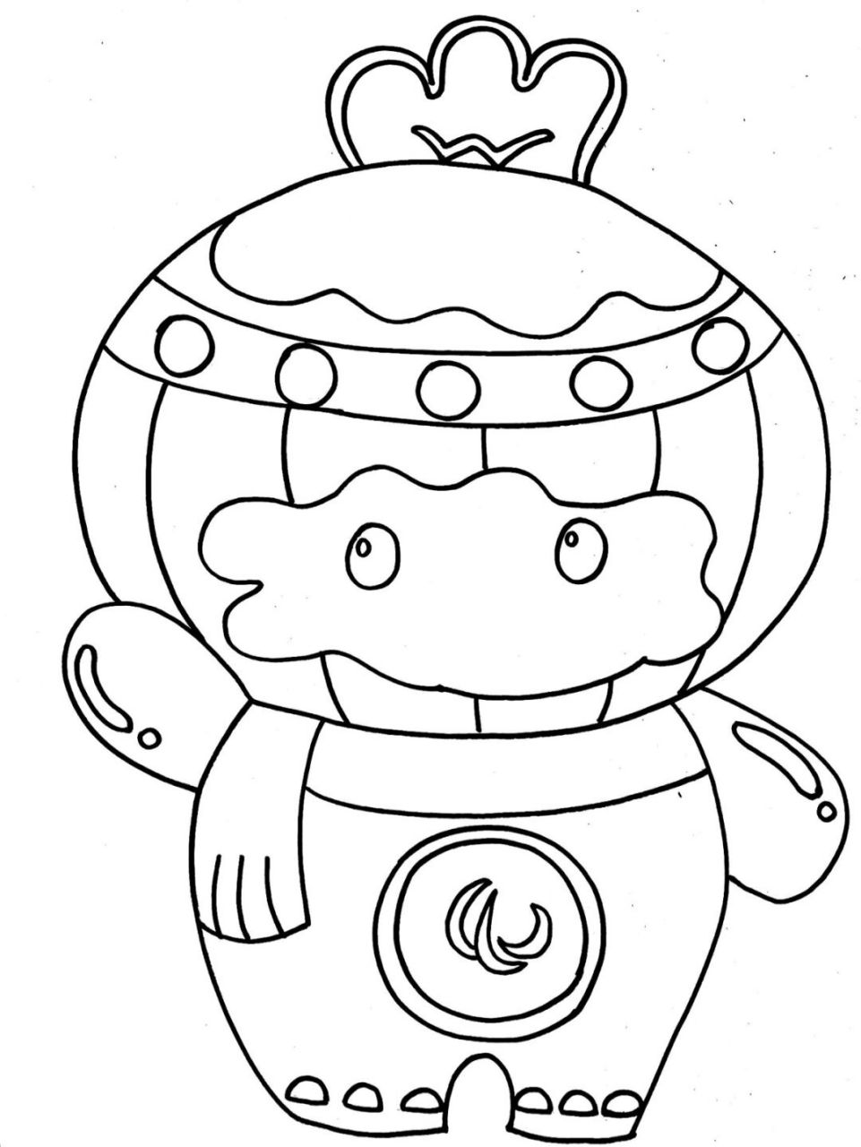 儿童简笔画雪融融 一学就会的雪容融 附步骤图 材料:素描纸,勾线笔