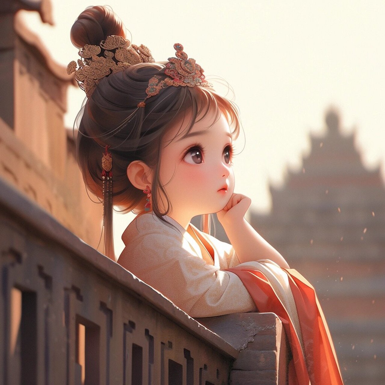 可爱古风汉服q版头像绘画来咯!