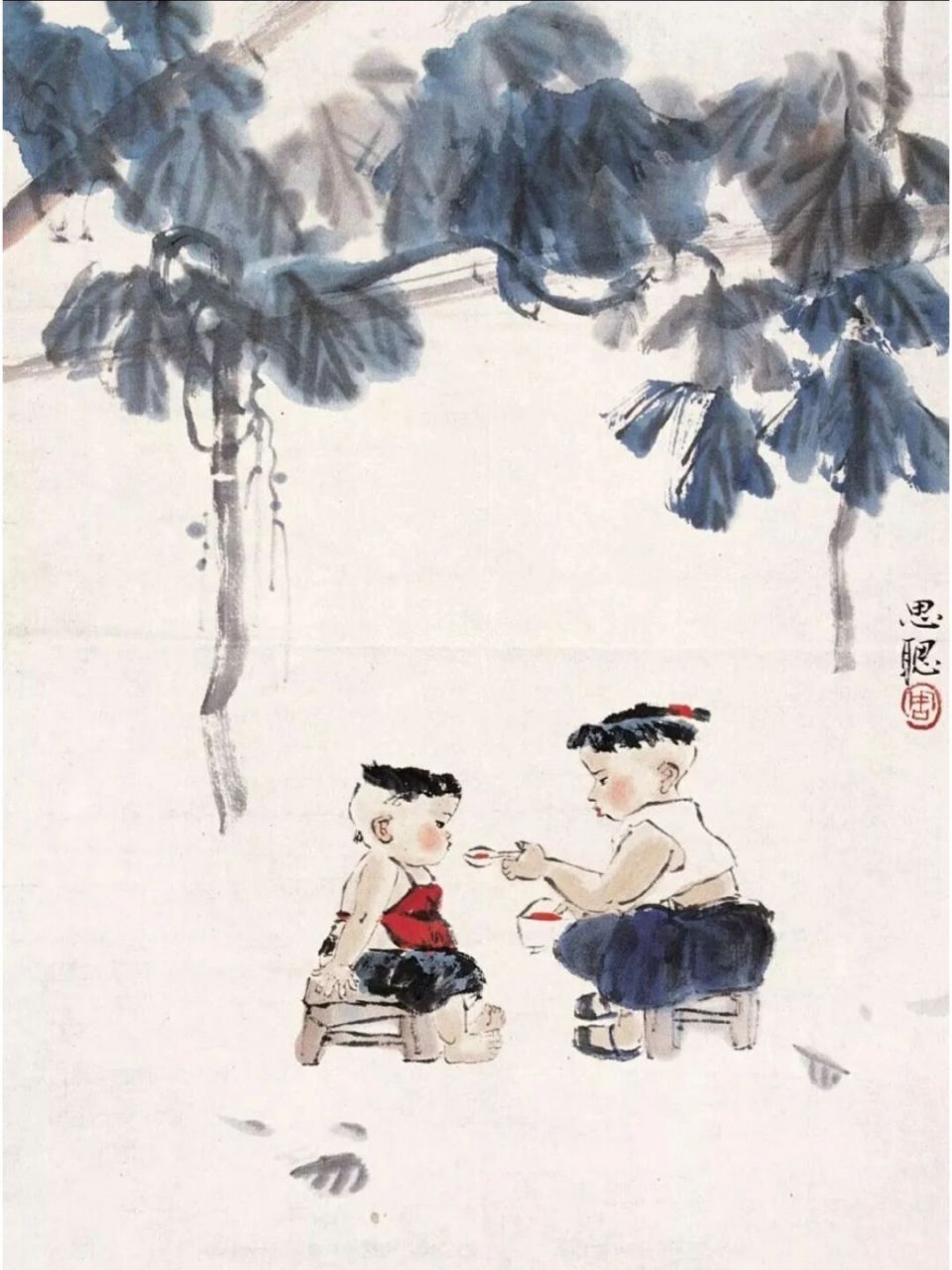 童趣—周思聪《写意童子》(一) 周思聪,上世纪最伟大的国画家之一,其