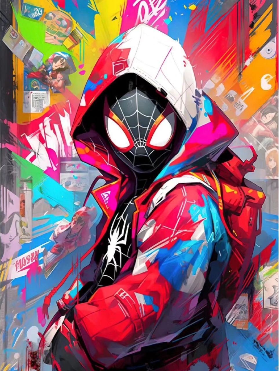 蜘蛛侠太酷了妈呀 熊卷卷油画棒手绘 感谢博主 ,能